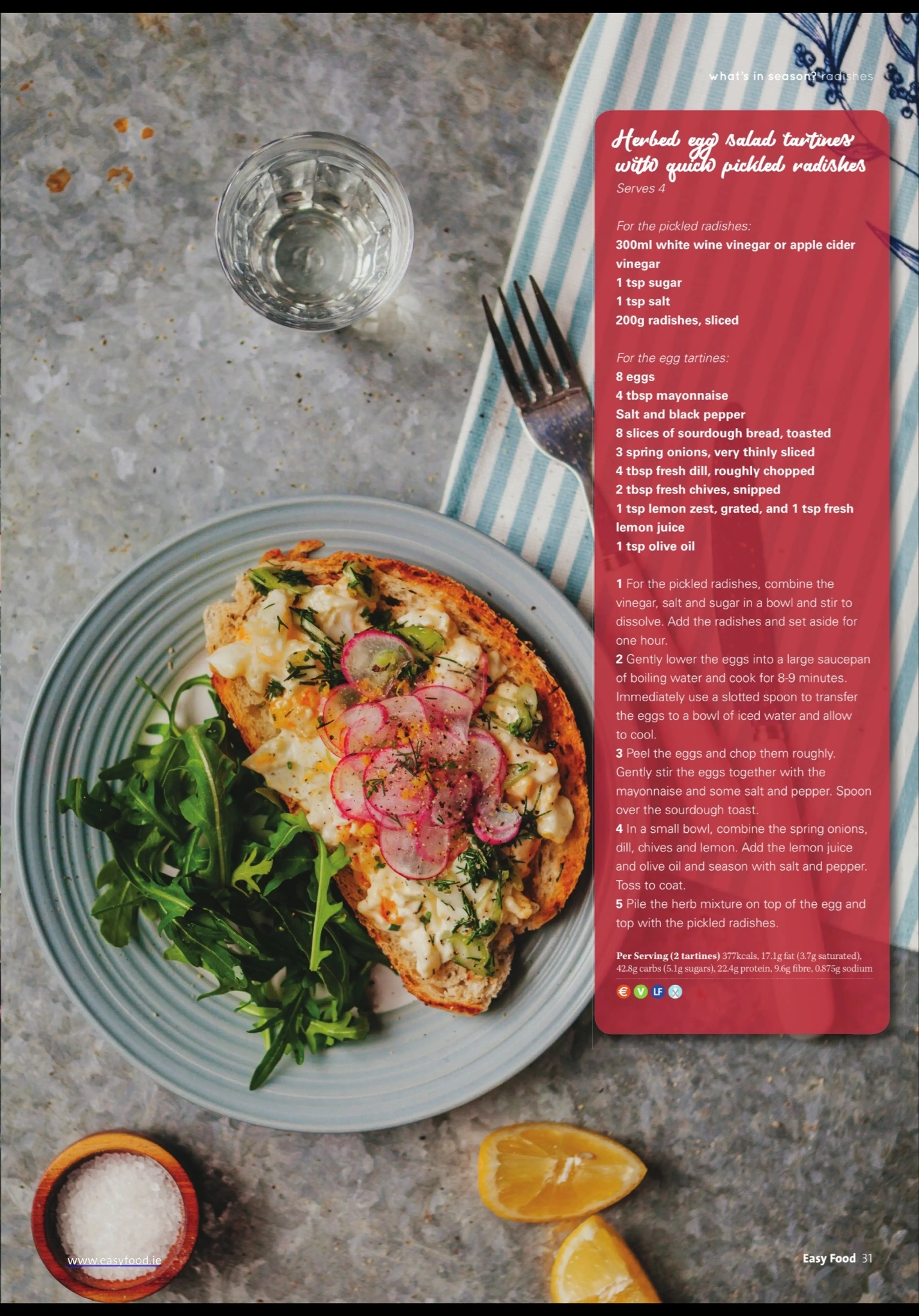 Herbed Egg Salad Tarttines With Quick-pickled Radishes