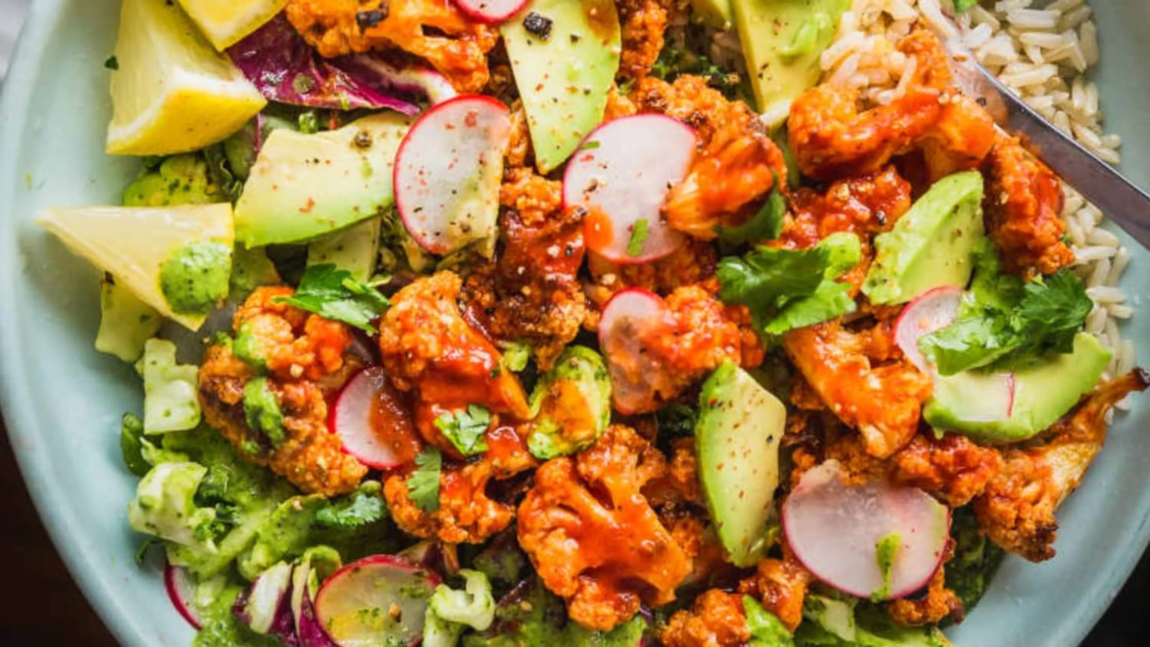 Spicy Buffalo Cauliflower Bowls