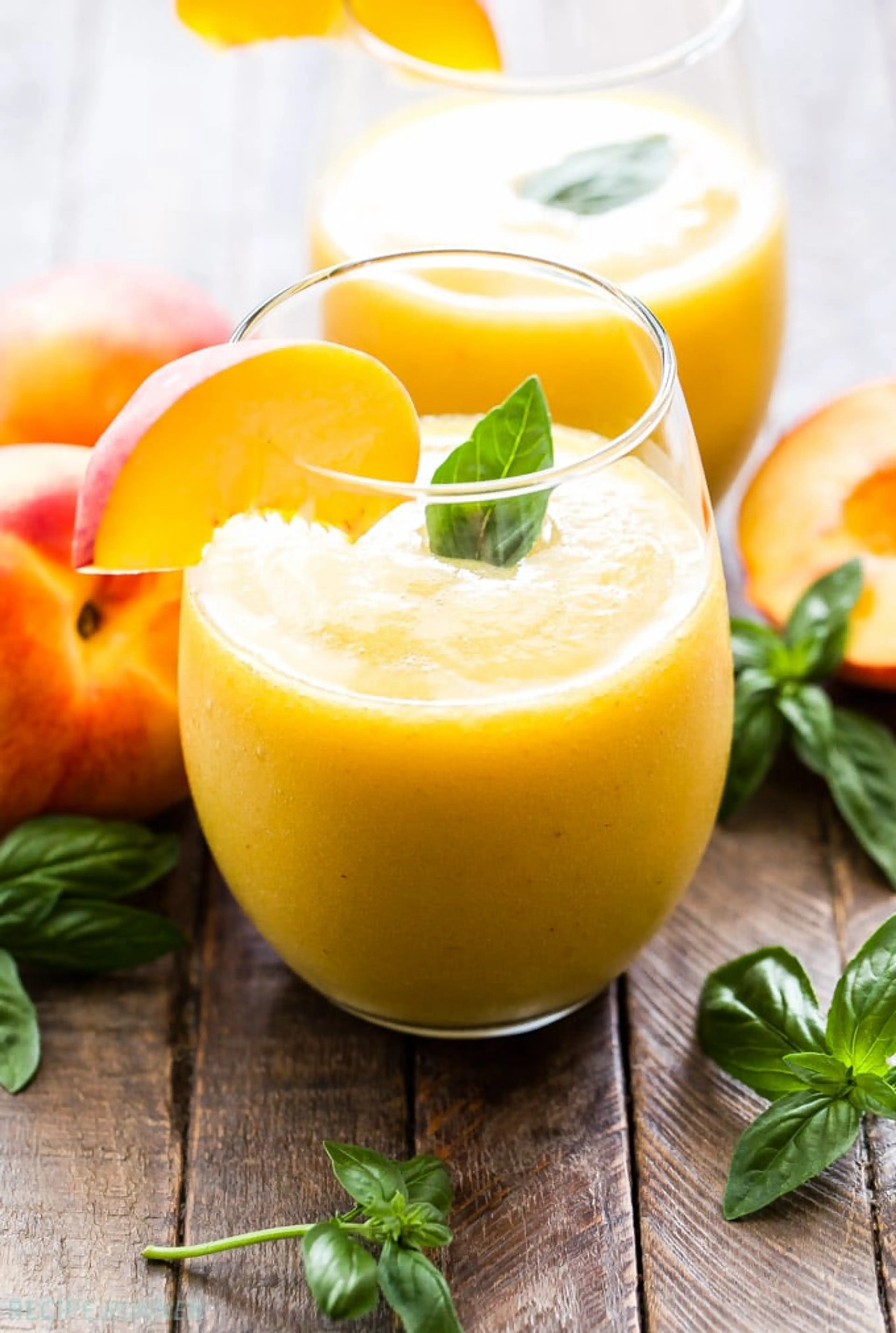 Peach Basil Frosé