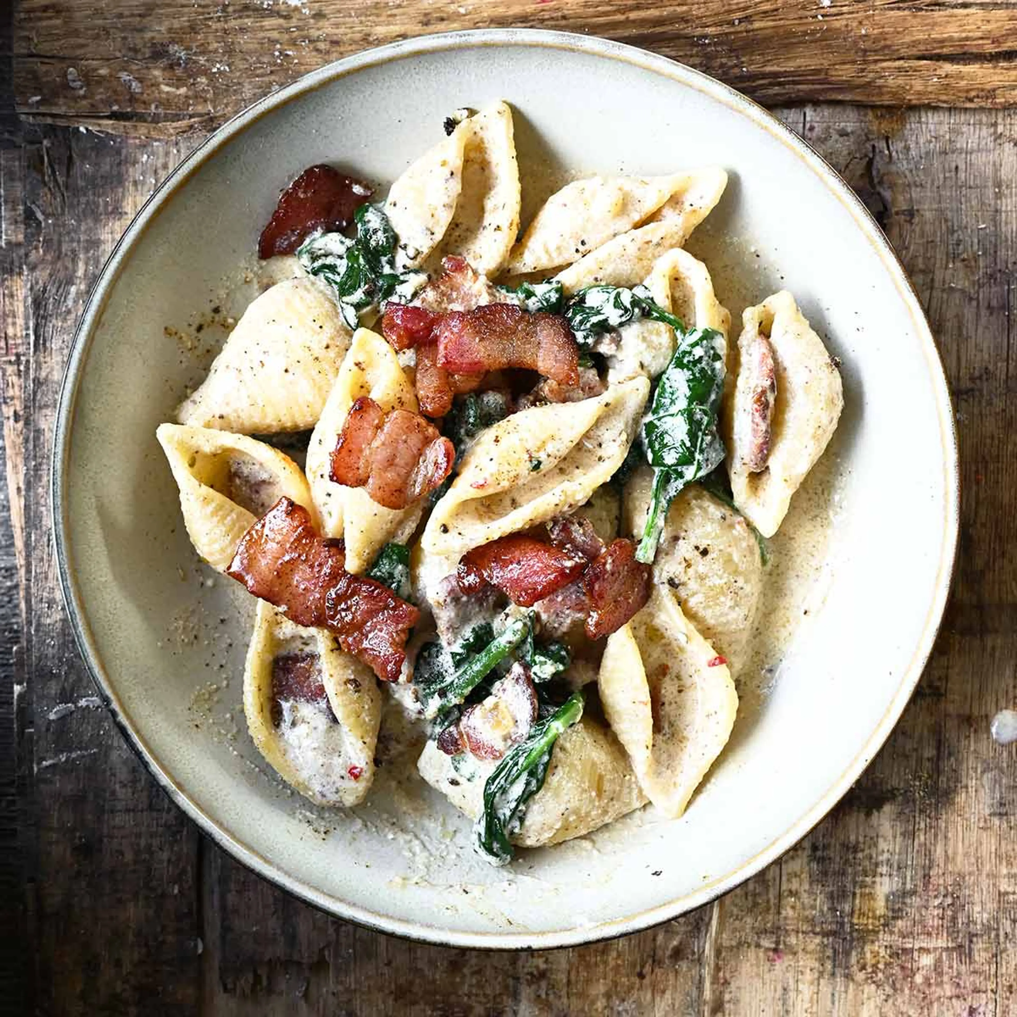 Creamy Ricotta Bacon Pasta