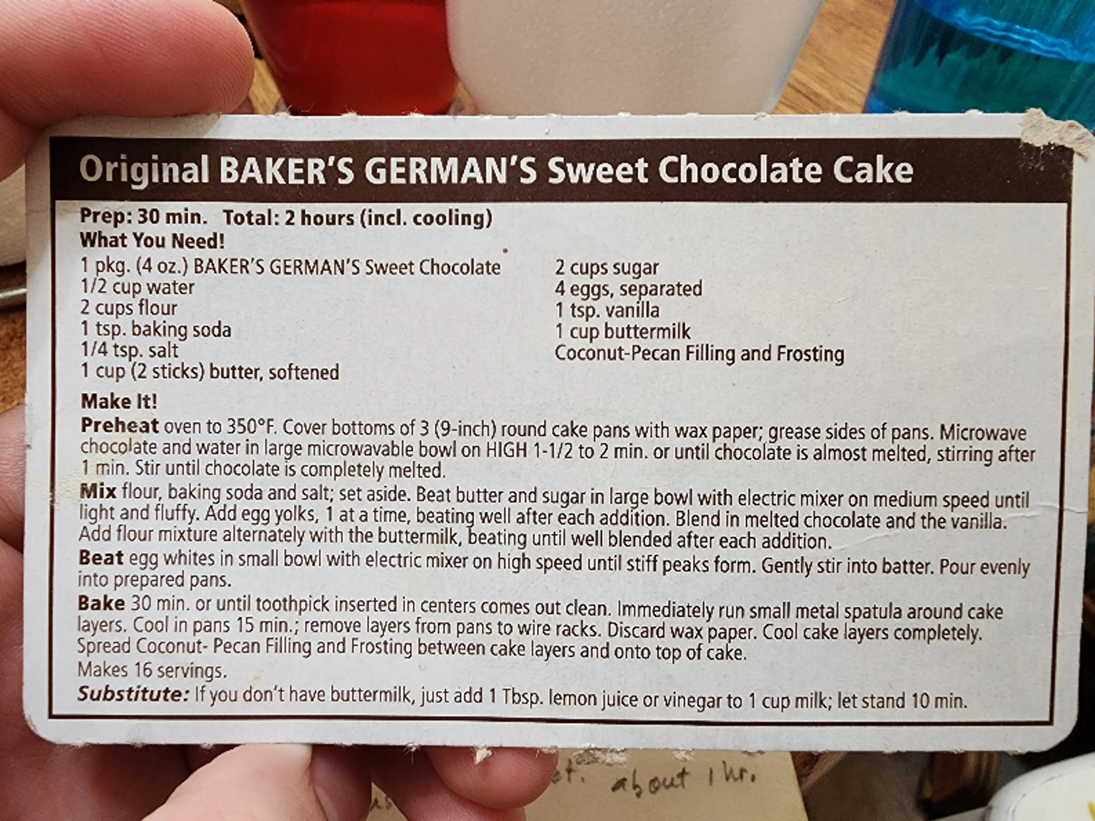 Original BAKER'S GERMAN'S Sweet Chocolate Cake