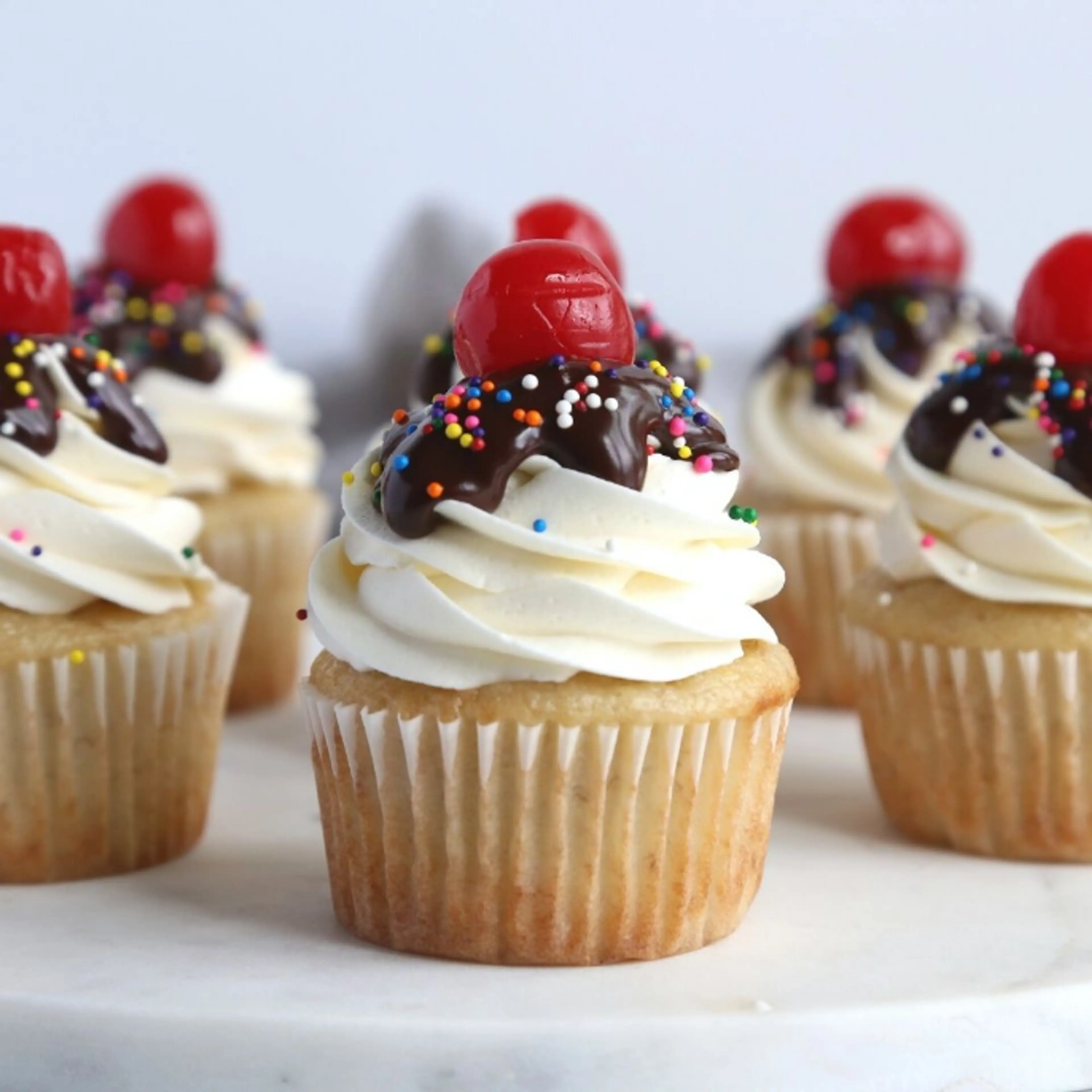 Banana Split Cupcakes