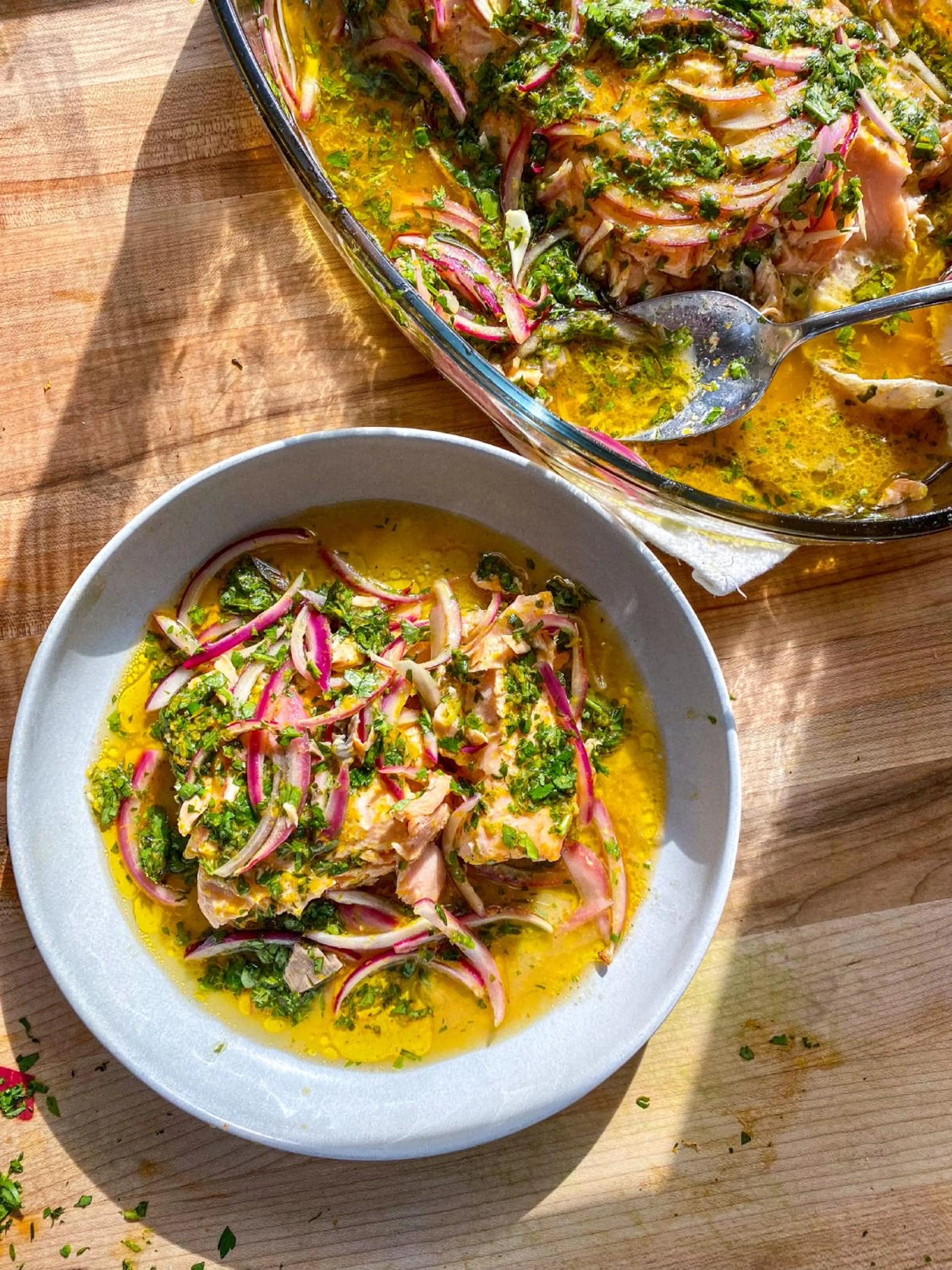 Slow Roasted Salmon With Citrus Salsa Verde