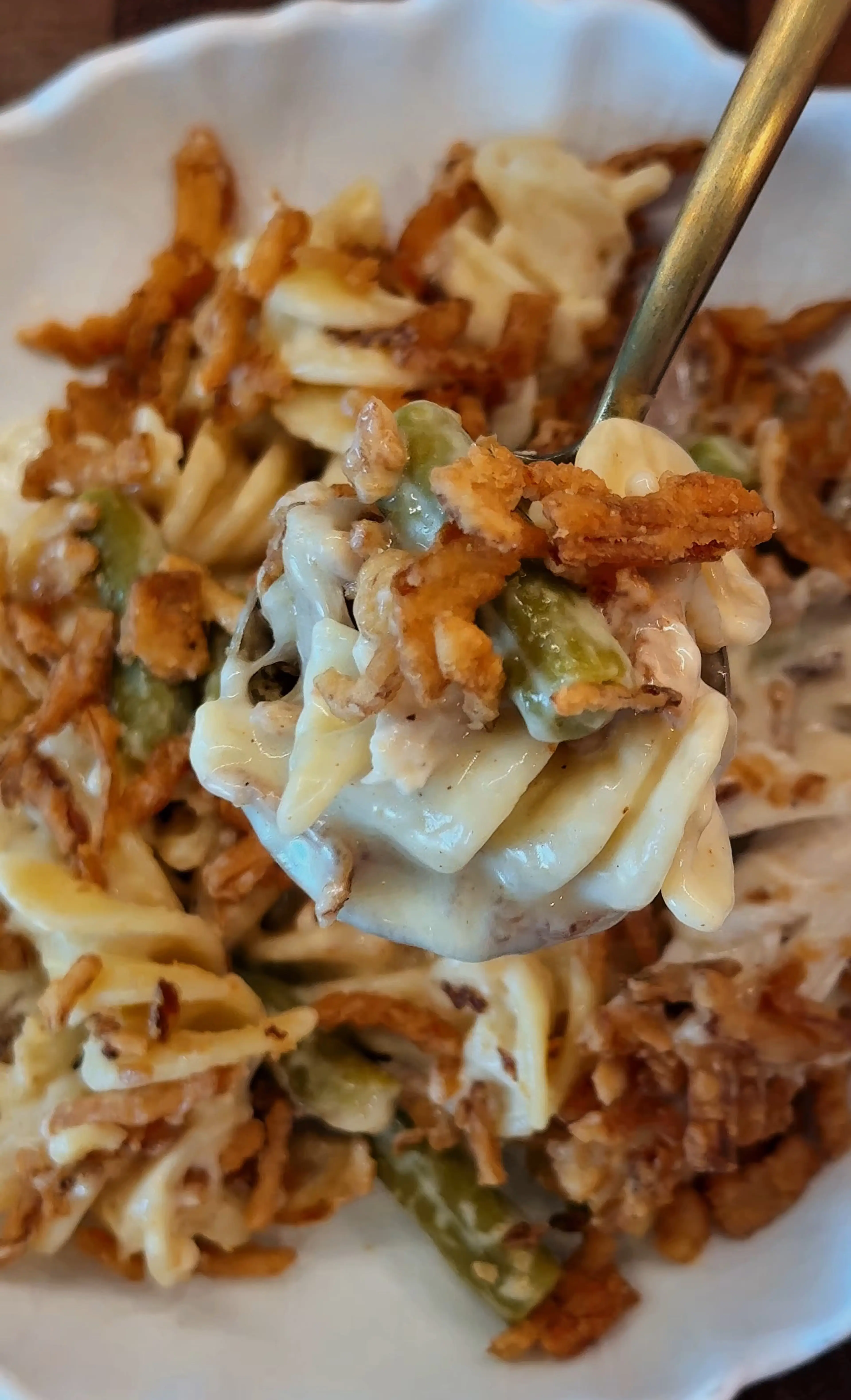 Cheesy, Creamy Chicken & Green Bean Pasta Bake