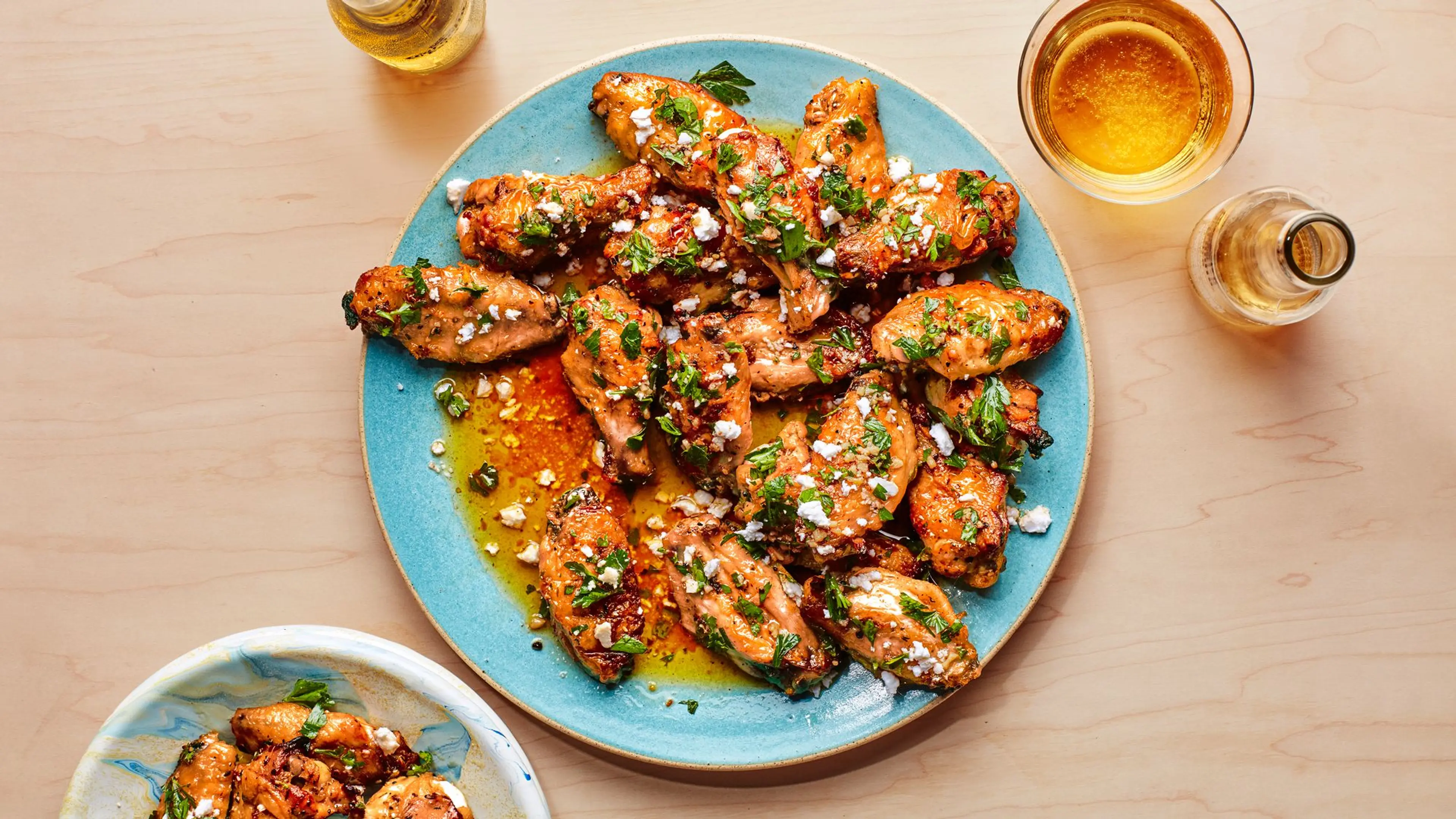 Greek Wings With Lemon and Feta