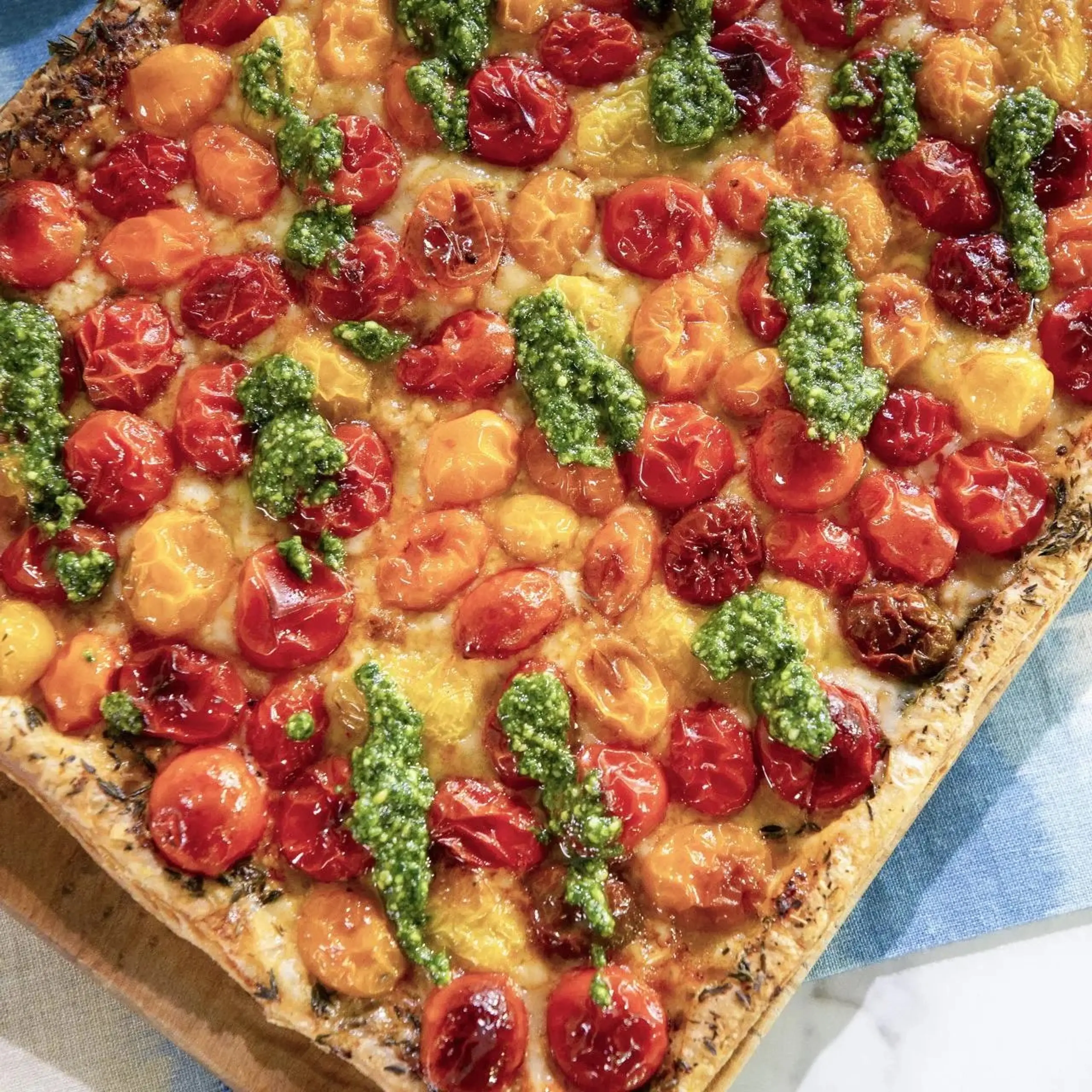 Rainbow Cherry Tomato Tart