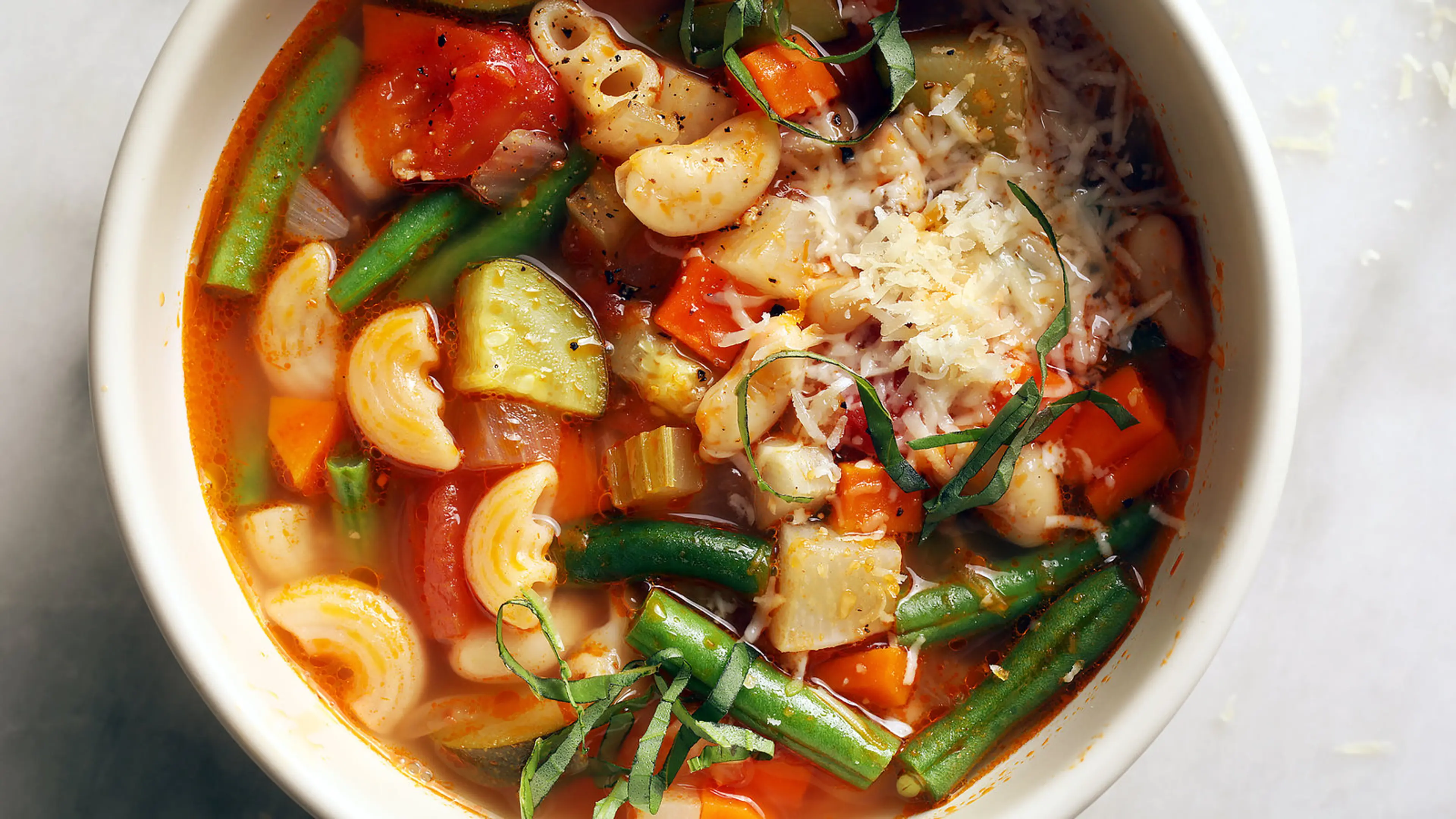 Summer Minestrone With Fresh Basil