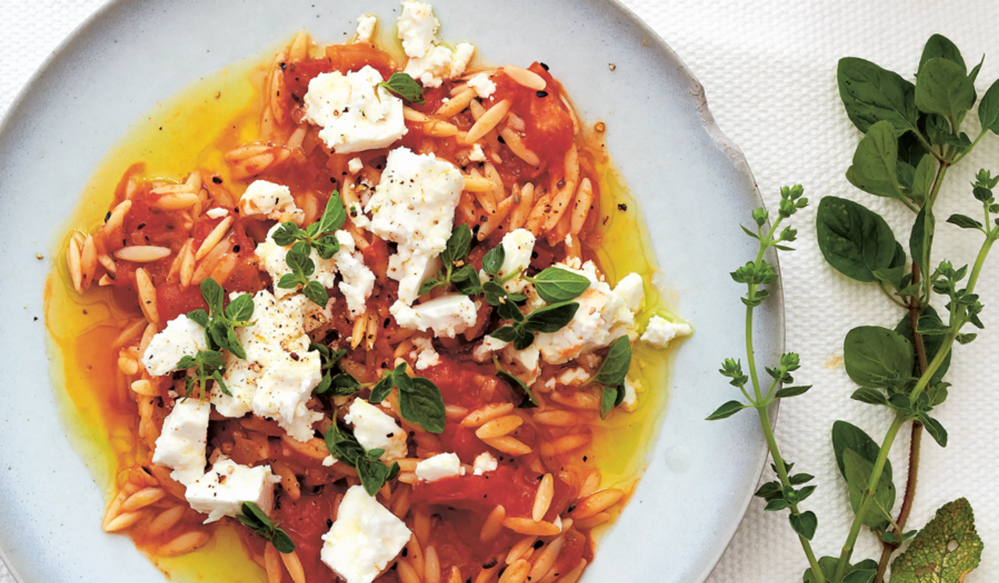 Orzo, Nigella Seeds, Oregano, Tomato, Feta (Ducksoup)