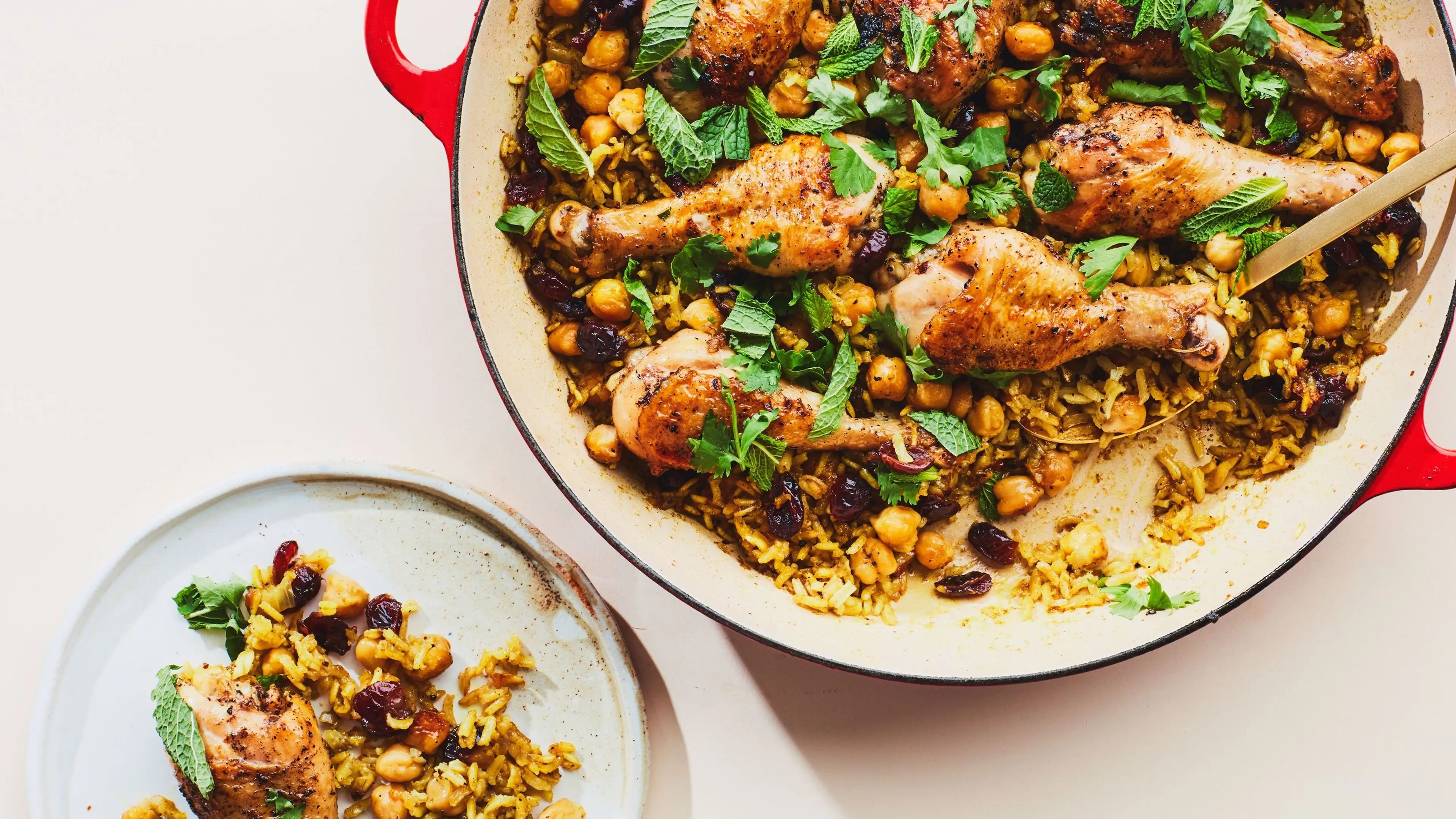 One-Pan Chicken Drumsticks with Rice and Beans
