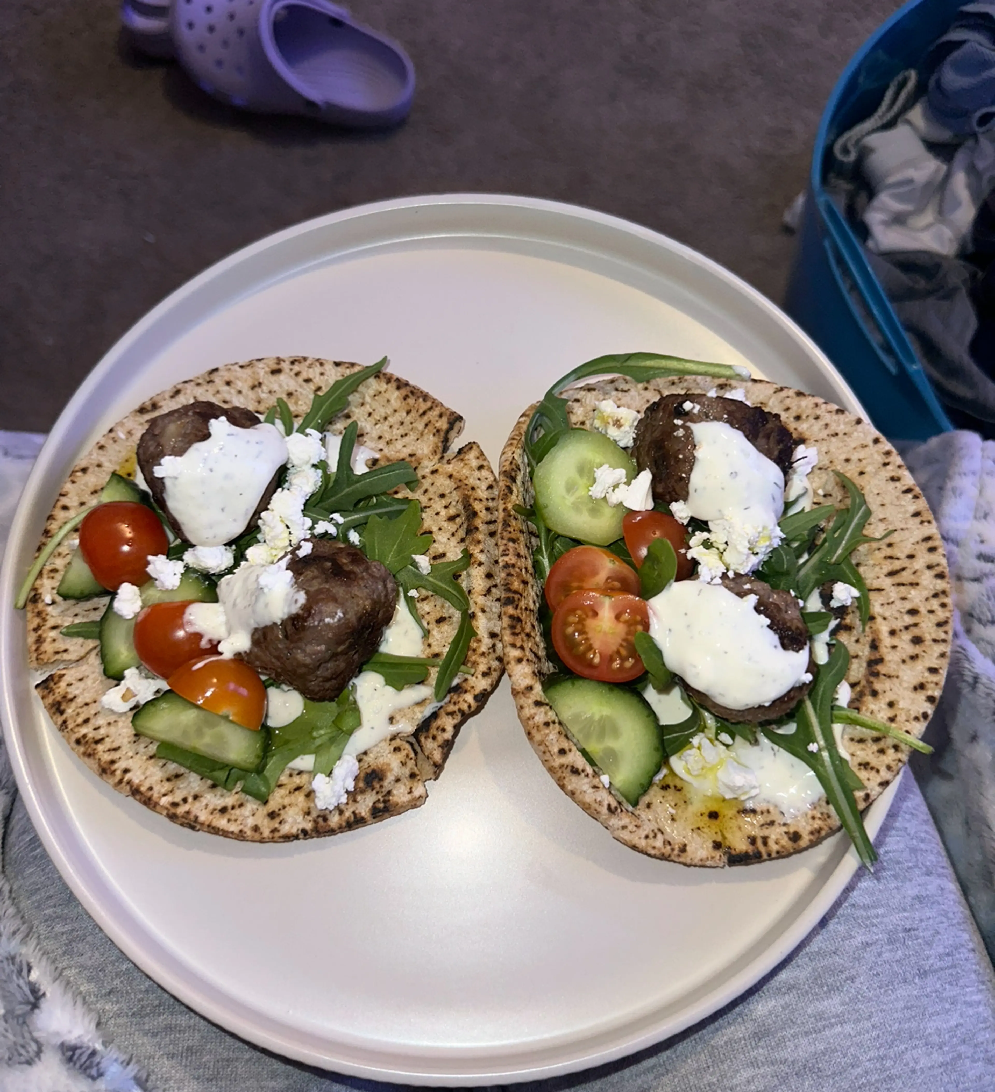Greek Meatball Pitas