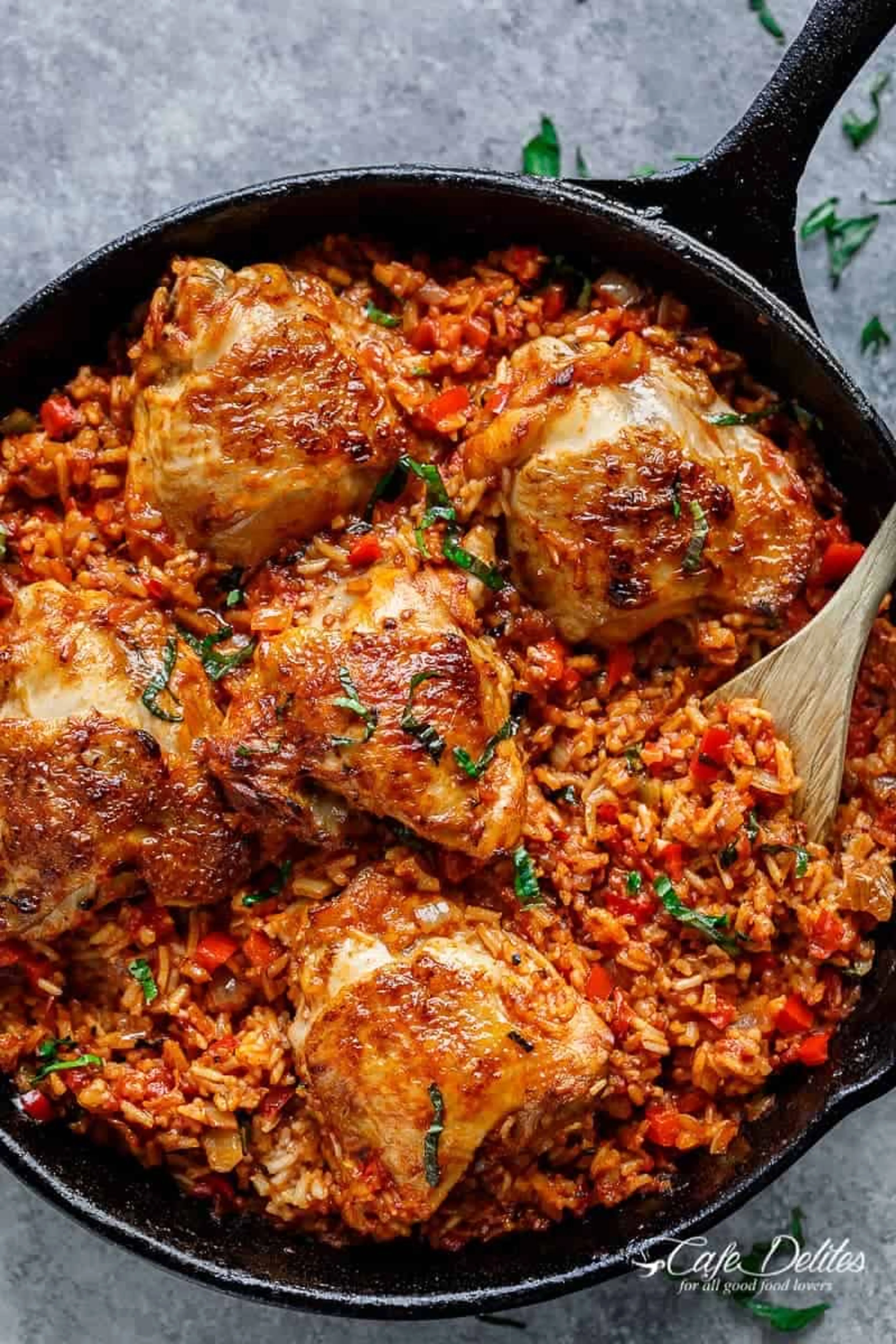 One Pan Tomato Basil Chicken and Rice