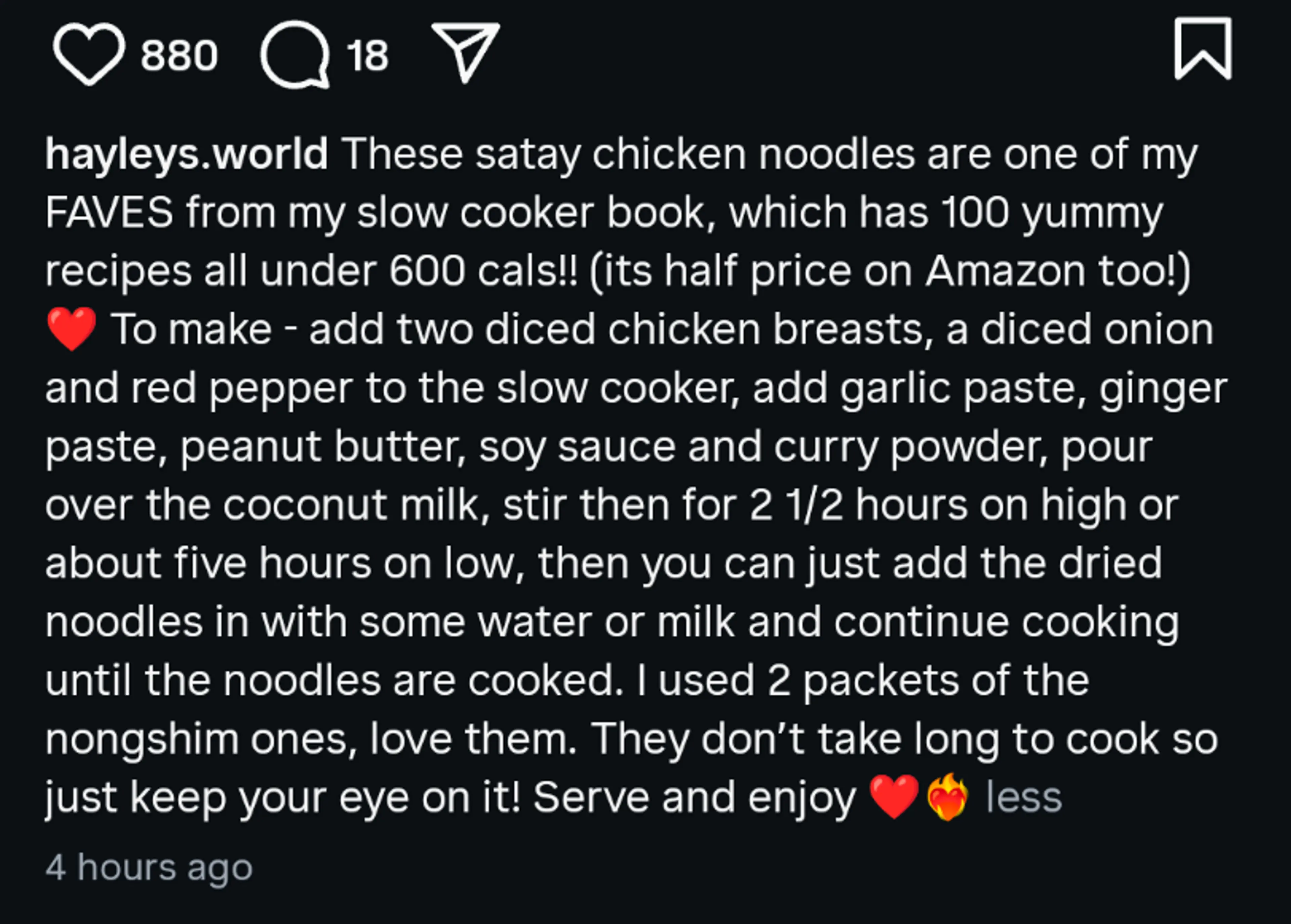 Chicken satay Noodles