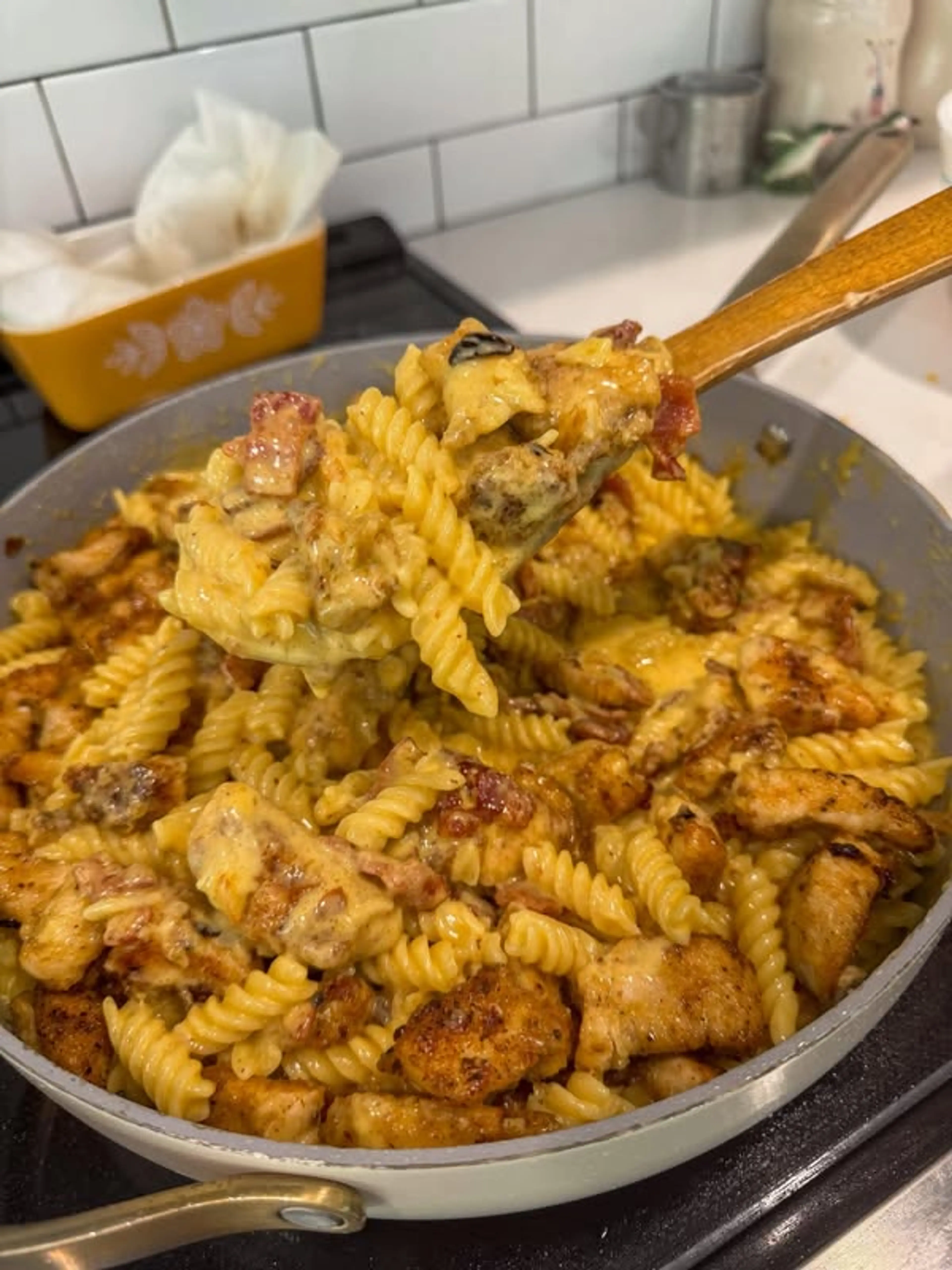 One Pan Chicken Bacon Cheddar Pasta