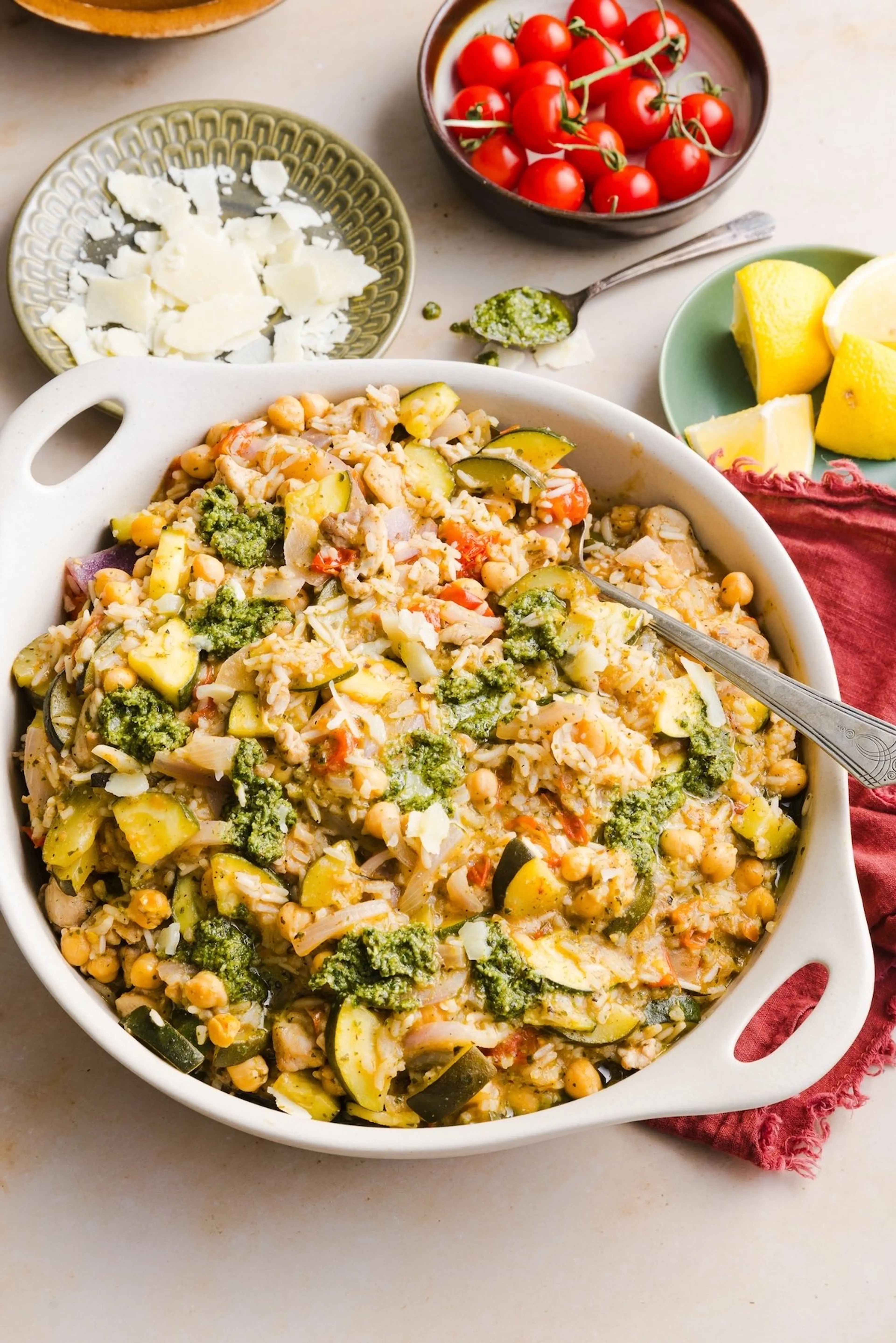 Pesto Chicken and Rice (One Pot)