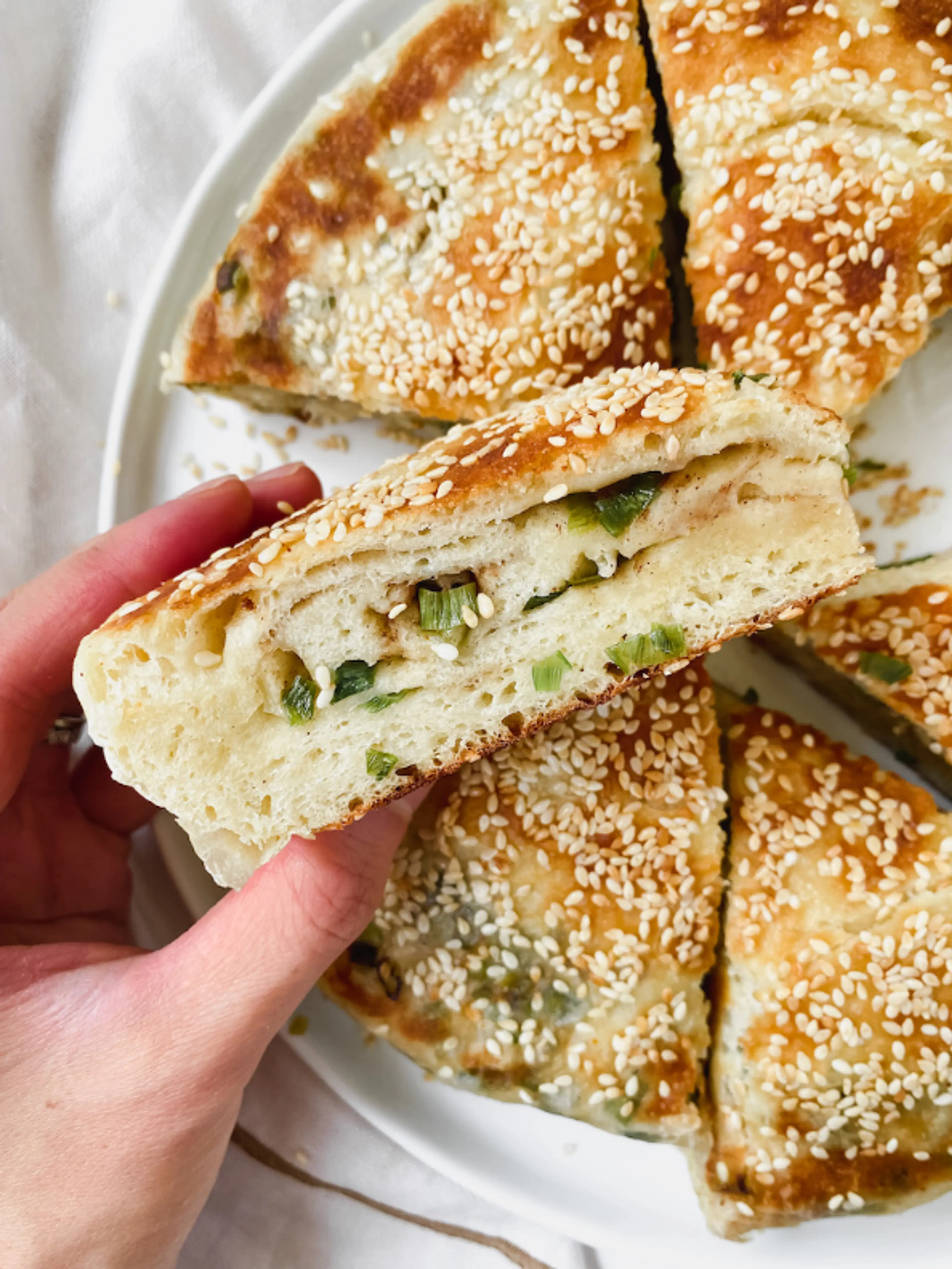 Chinese Sesame Scallion Bread/Zhi Ma Da Bing (芝麻大餅)