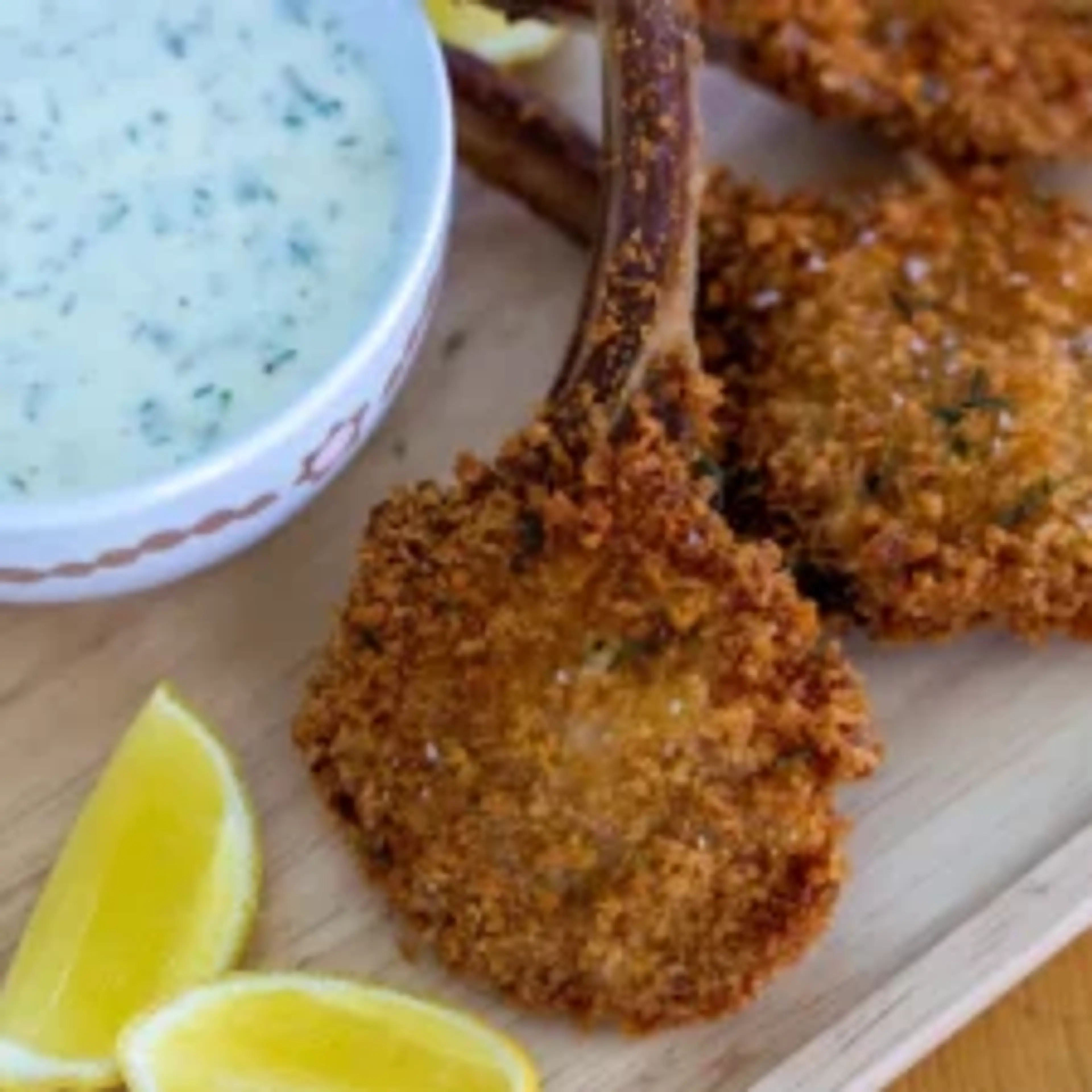 Crumbed Lamb Cutlets with Caper Mayonnaise