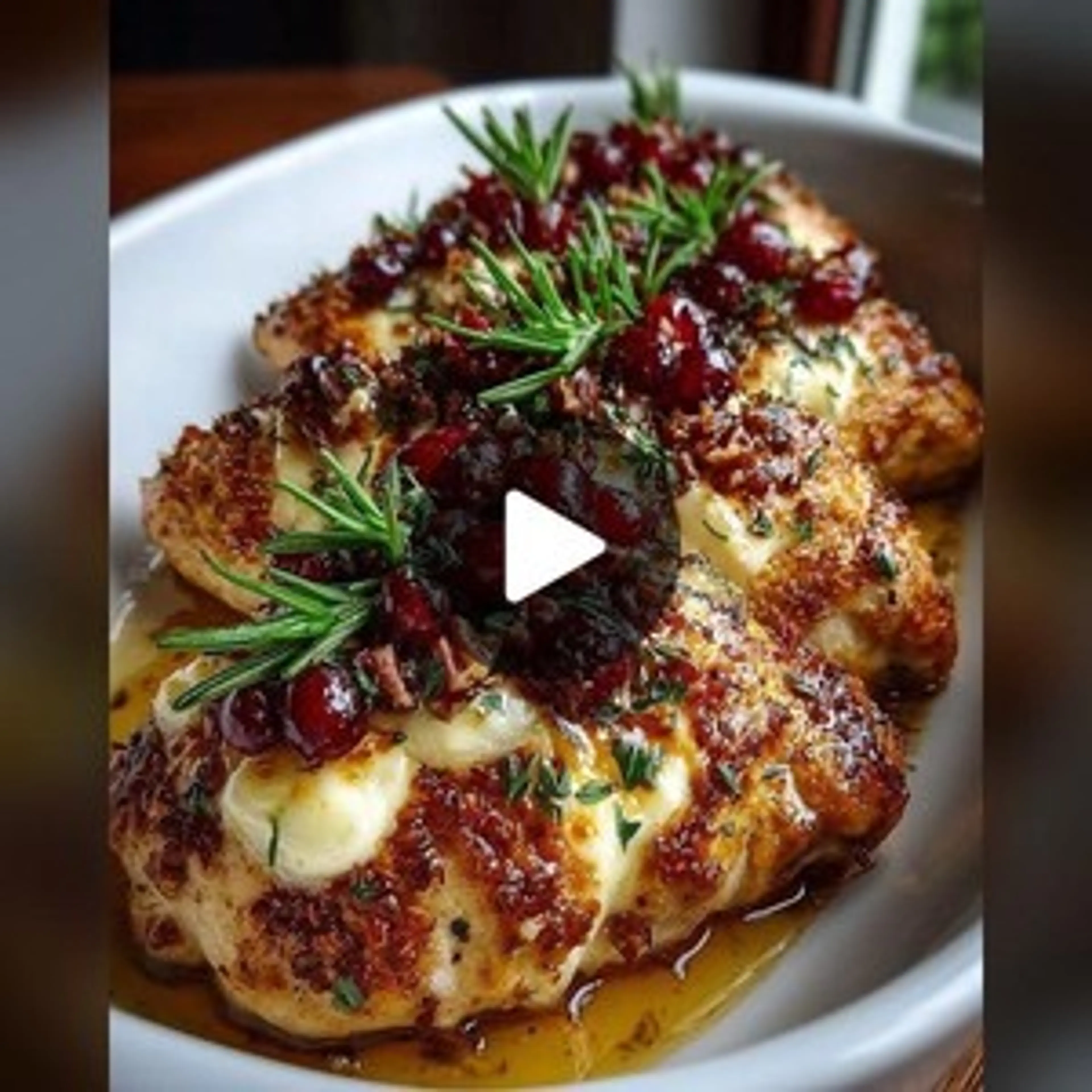 Honey Cranberry Chicken Bake with Brie