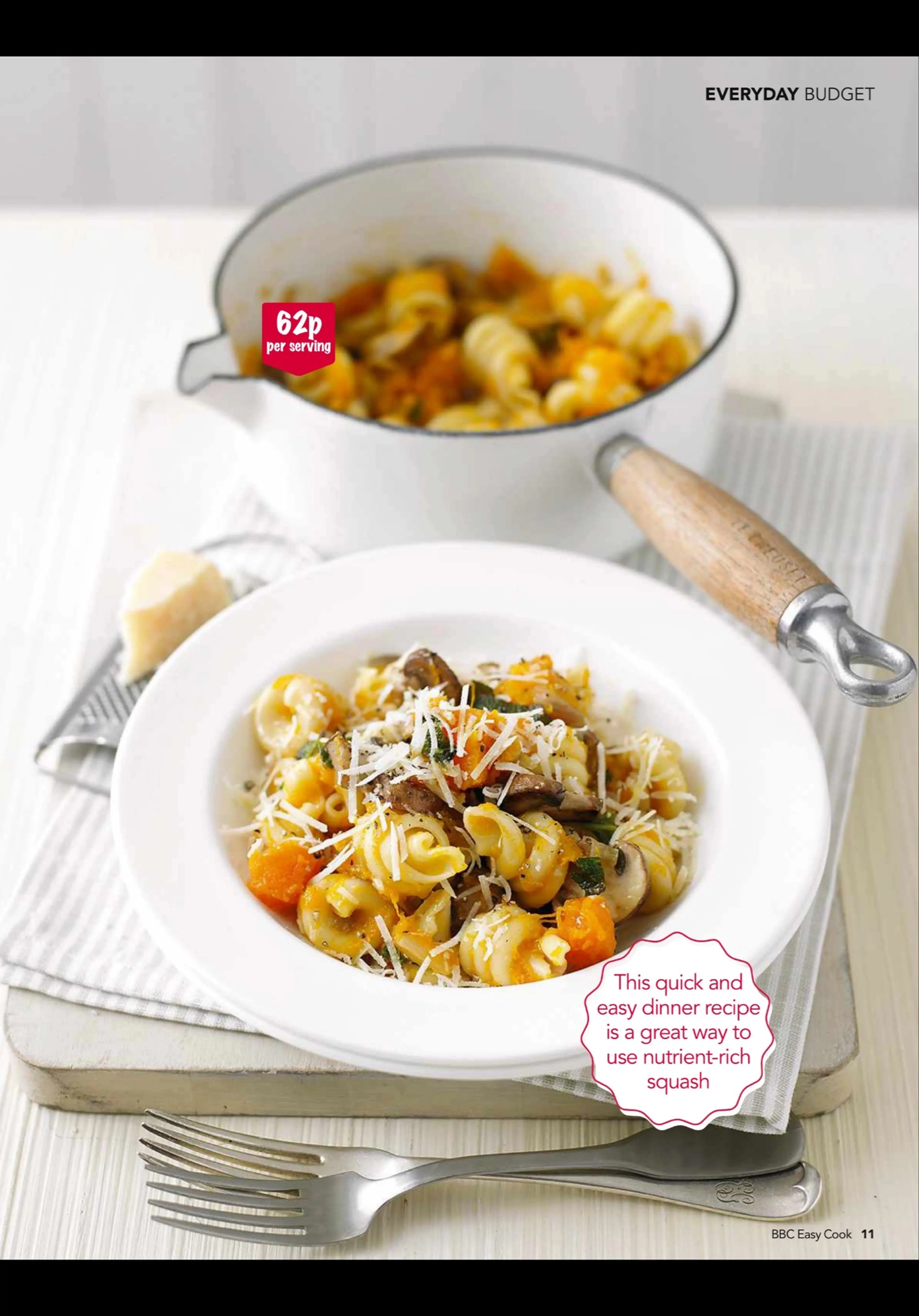 Squash, mushroom & sage pasta