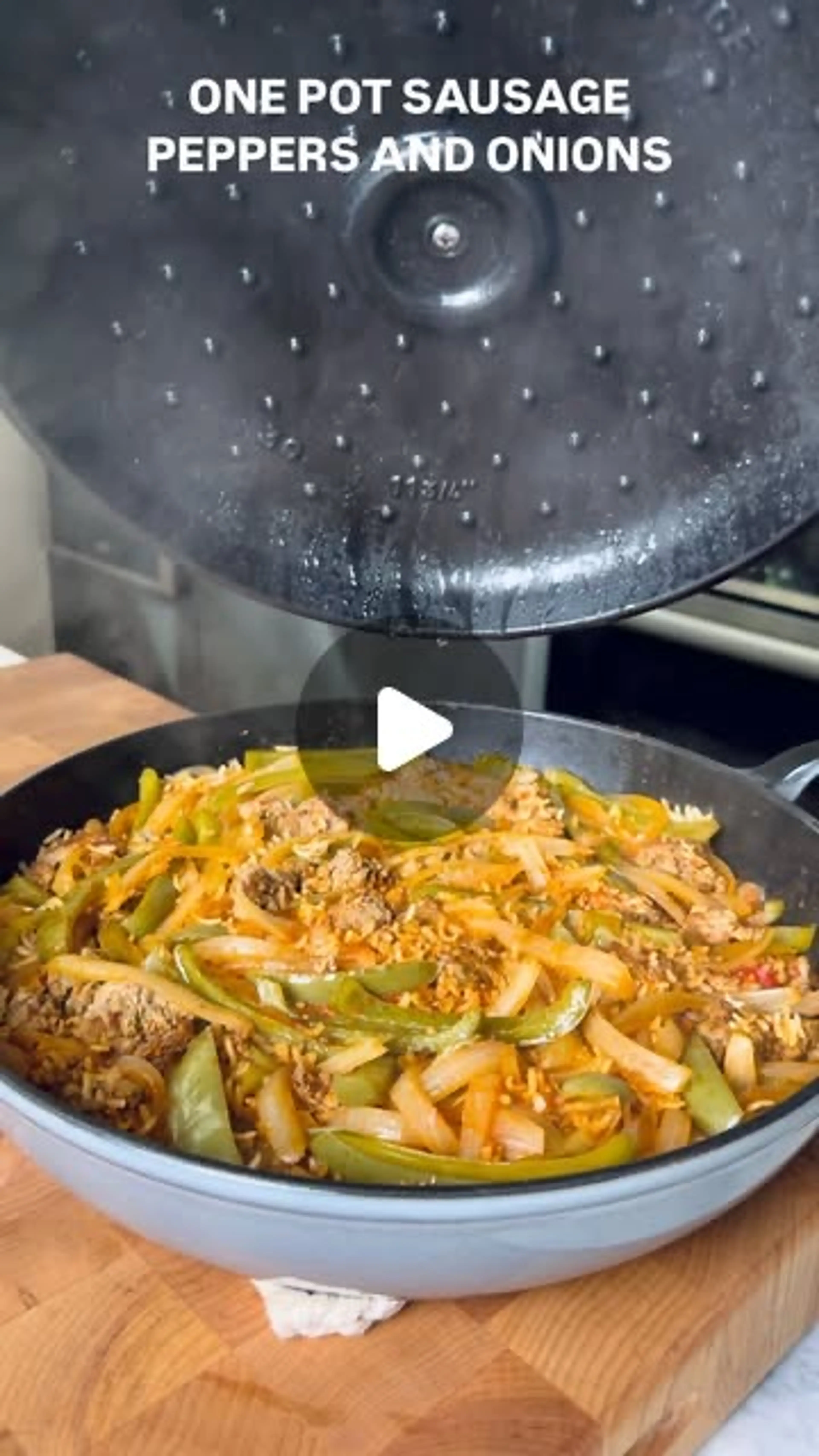 One Pot Sausage Peppers and Onions