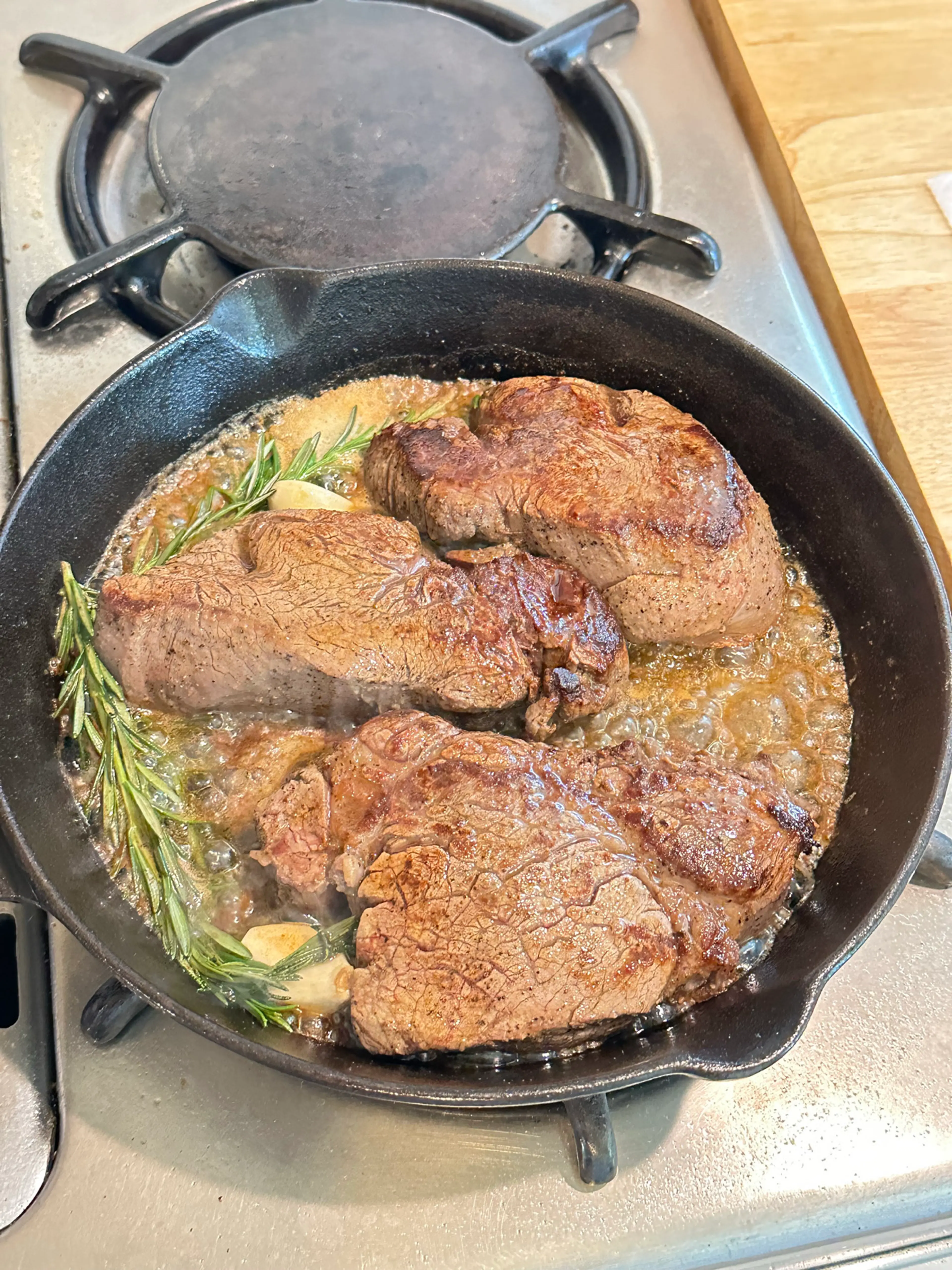 Cast Iron Filet Mignon With Red Wine Reduction