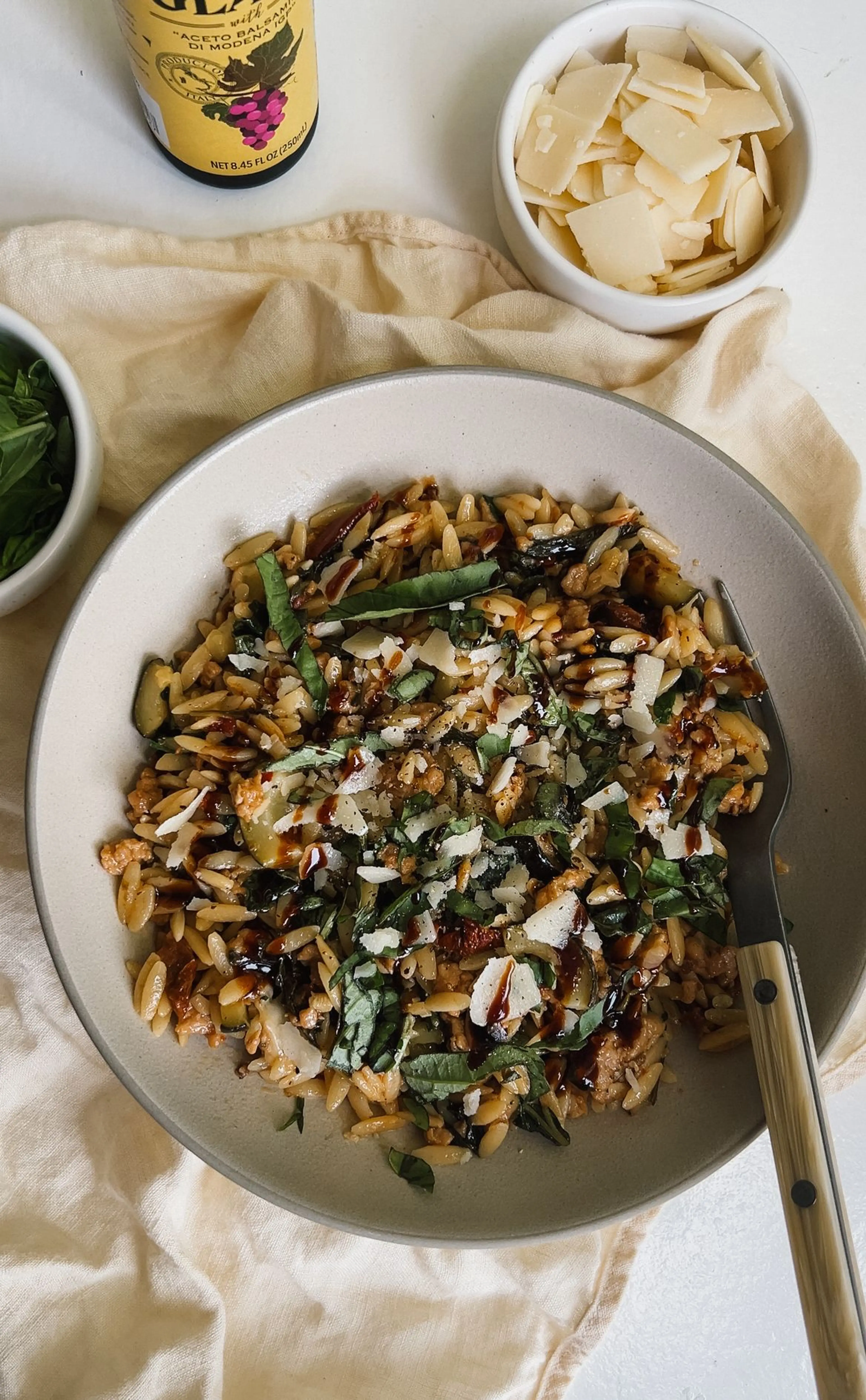 One Pan Sausage & Veggie Orzo