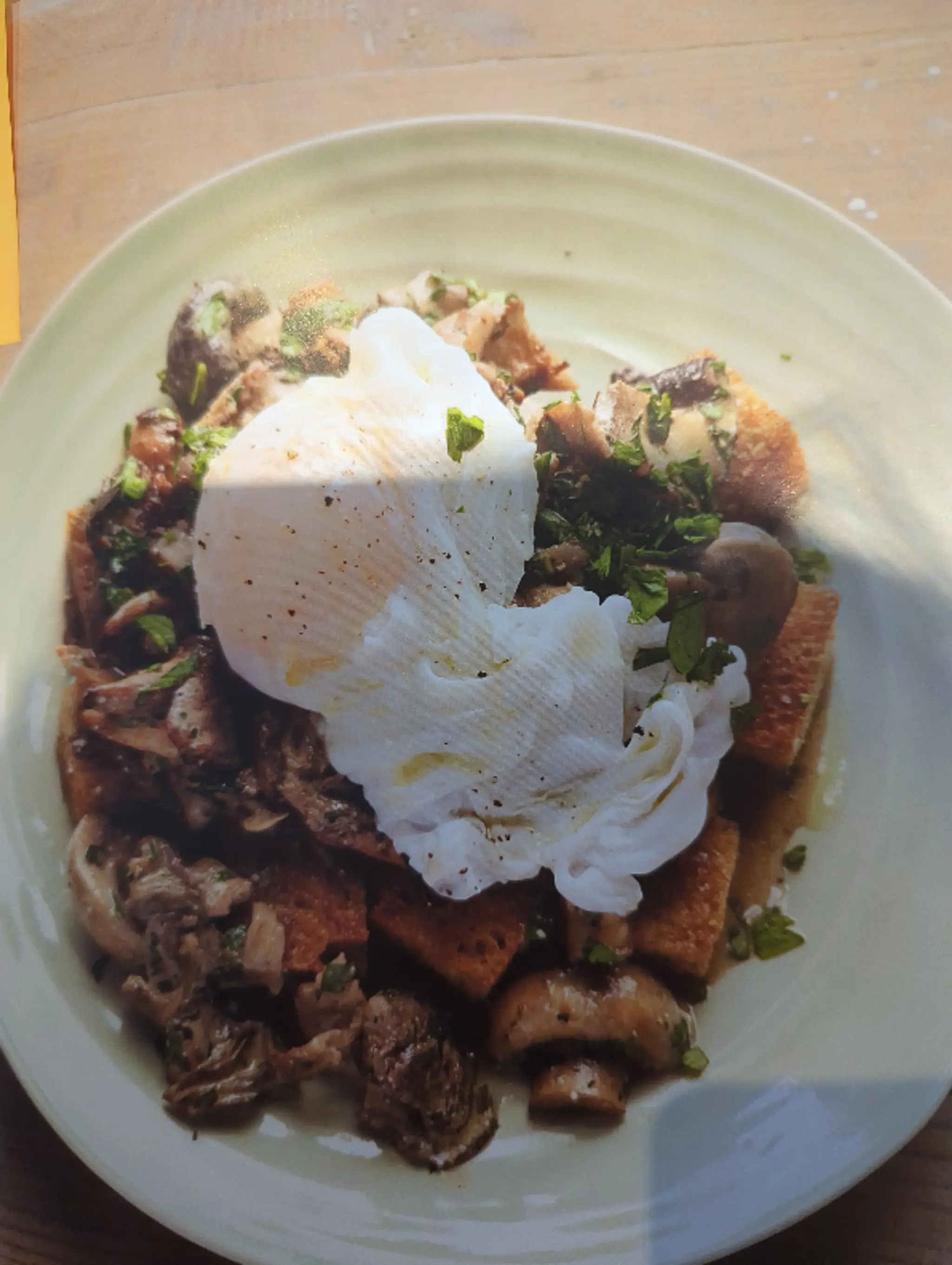 Mushroom Ragout With Poached Duck Egg