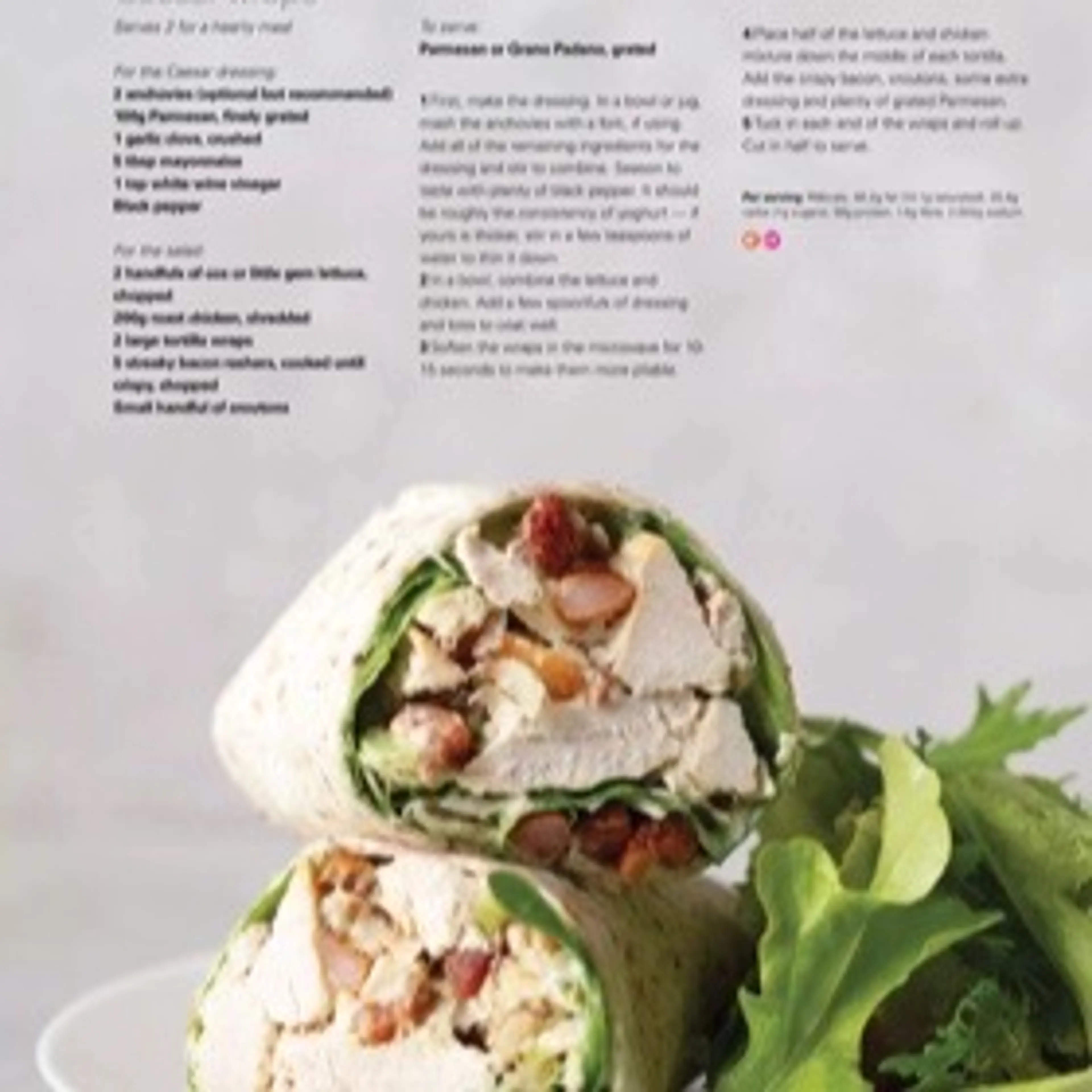 Chicken Caesar wraps