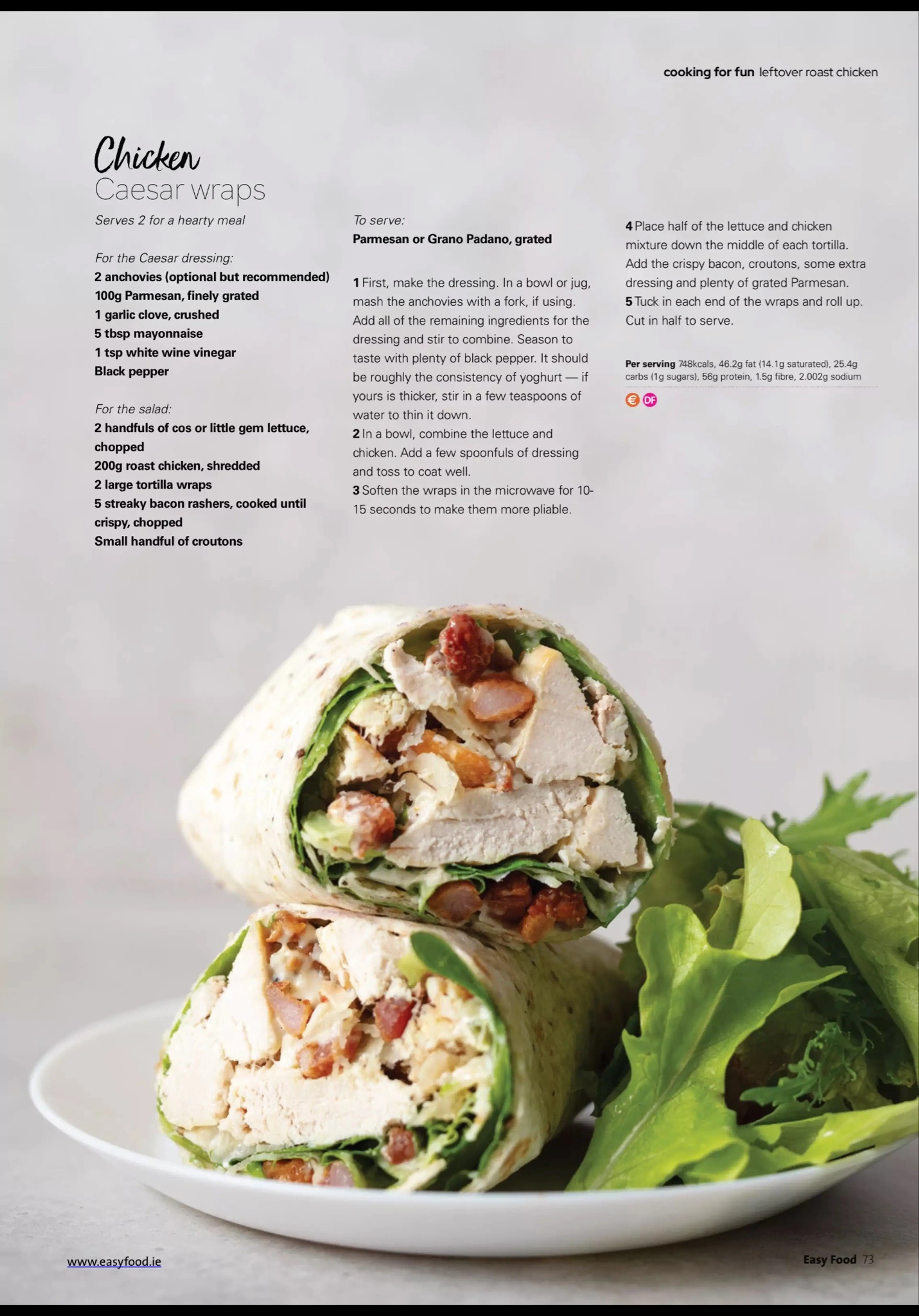 Chicken Caesar wraps