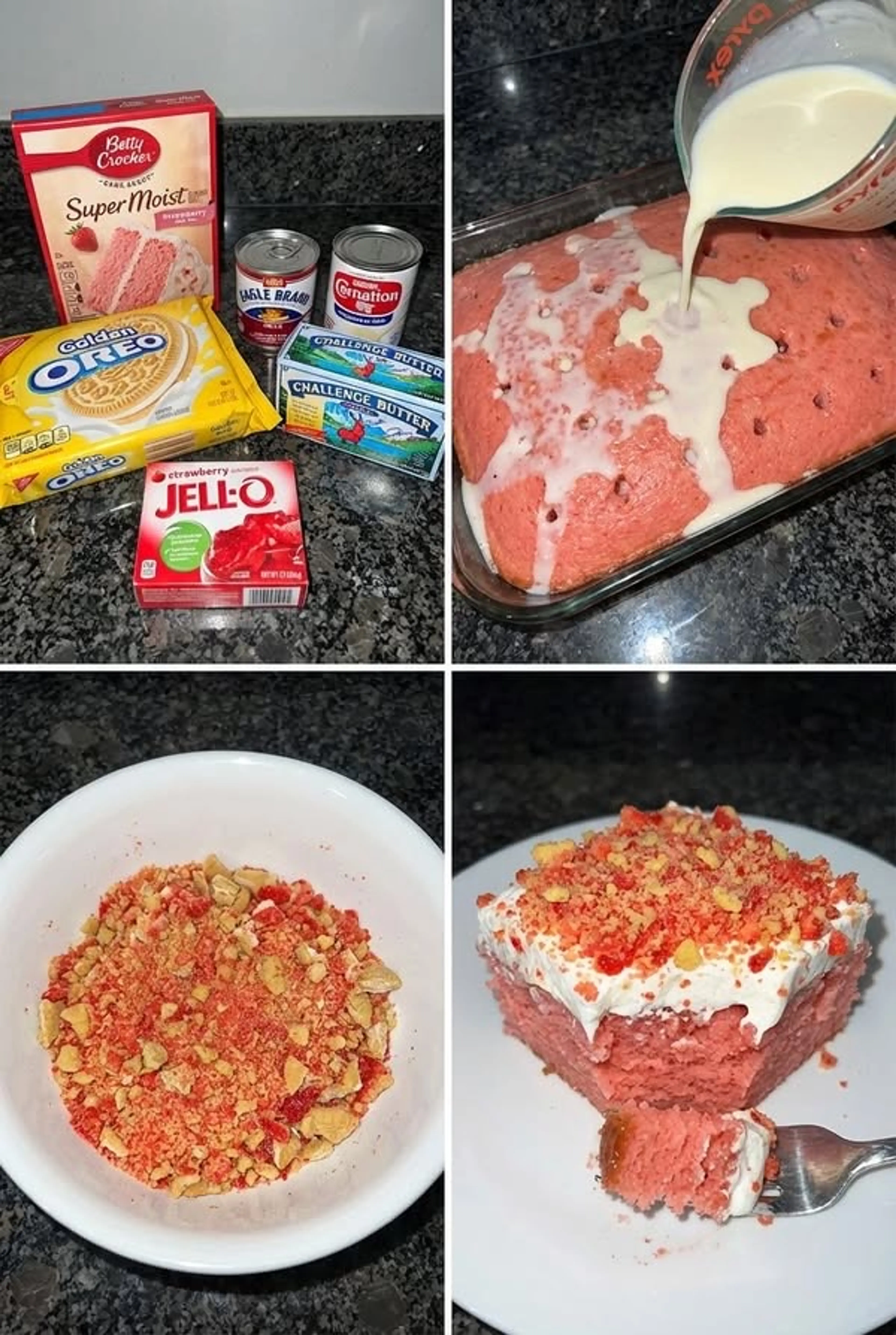 Strawberry Crunch Tres Leches Cake