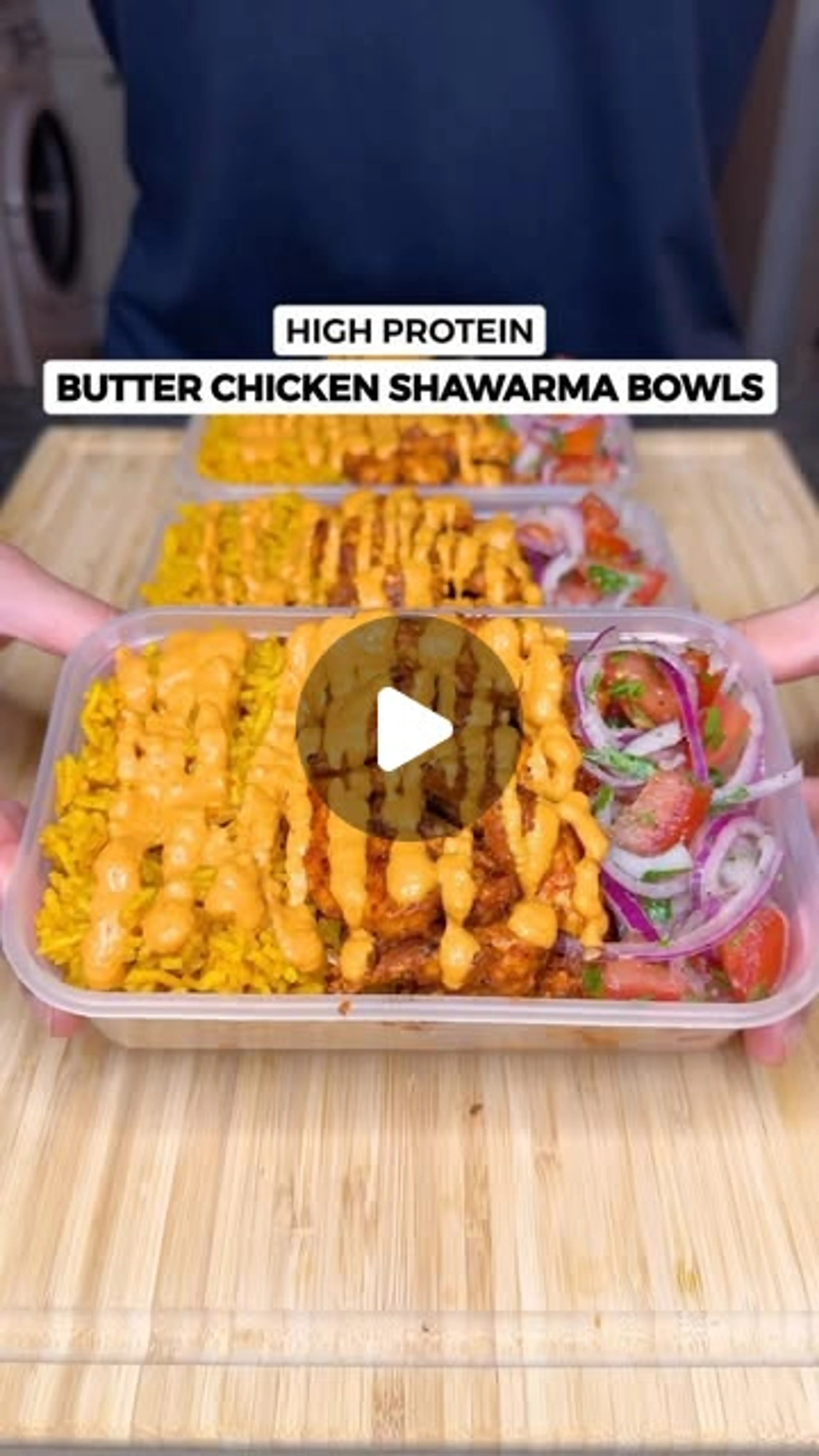High Protein Butter Chicken Shawarma Rice Bowls! Only 520 Ca