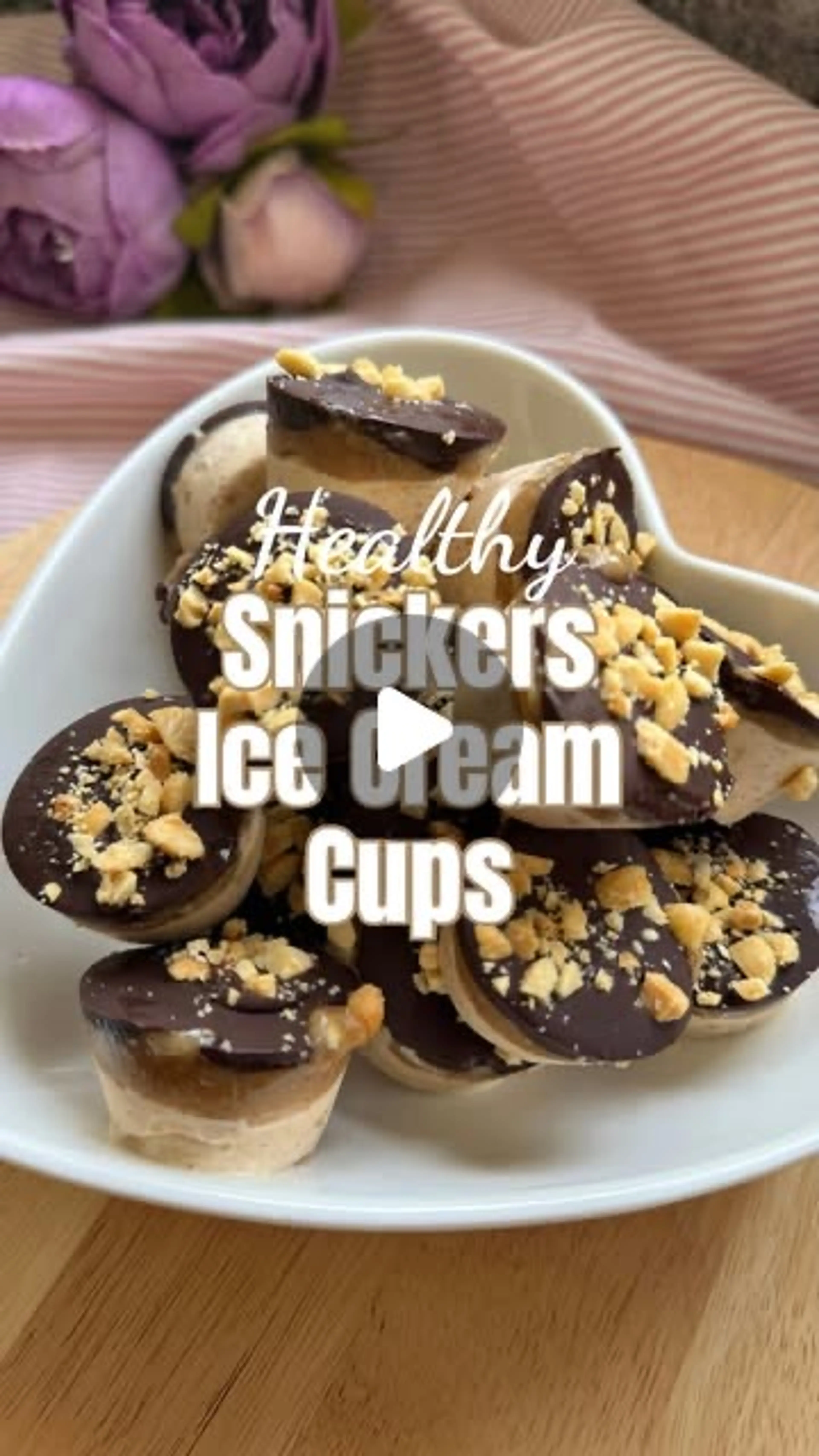Healthy Snickers Ice Cream Cups