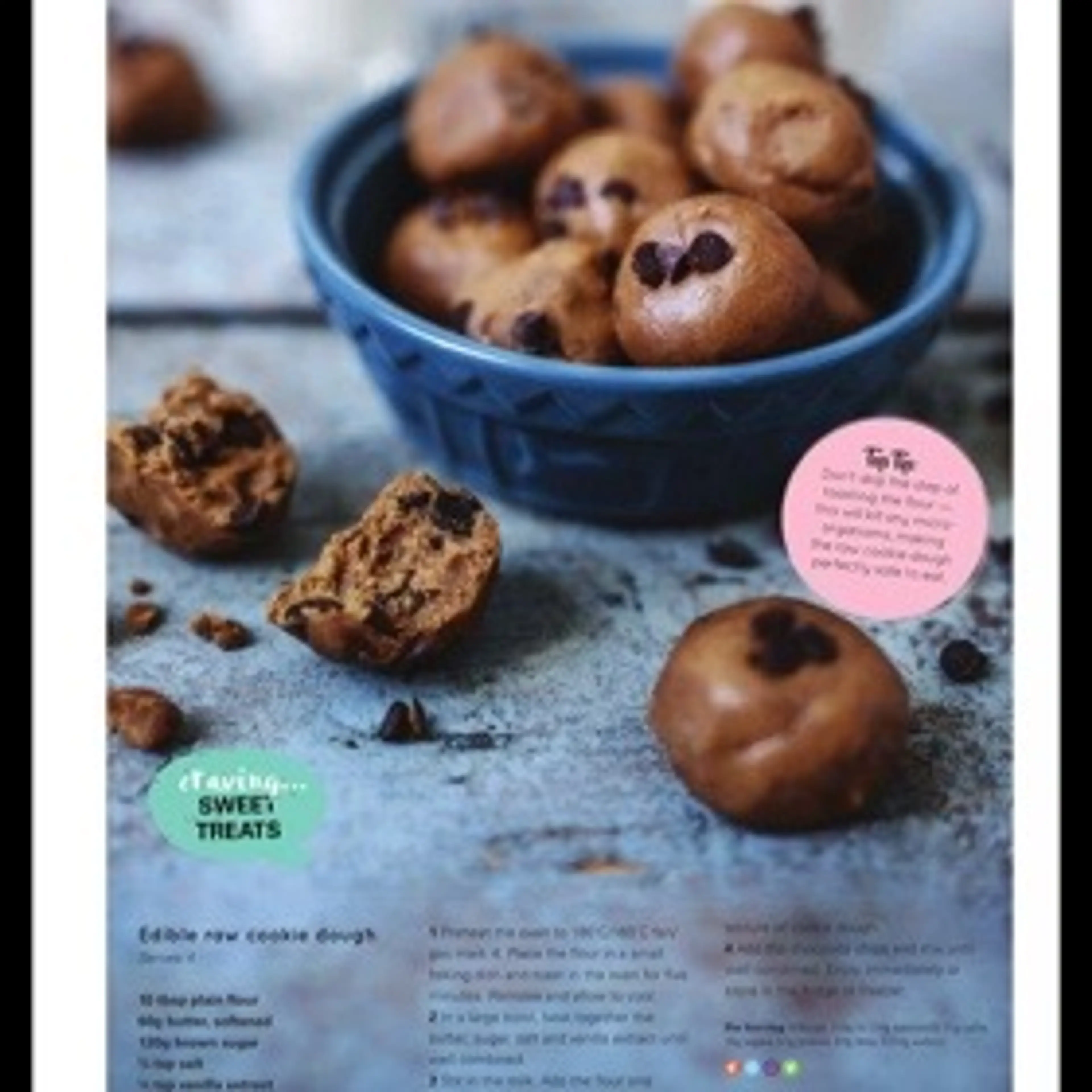 Edible raw cookie dough