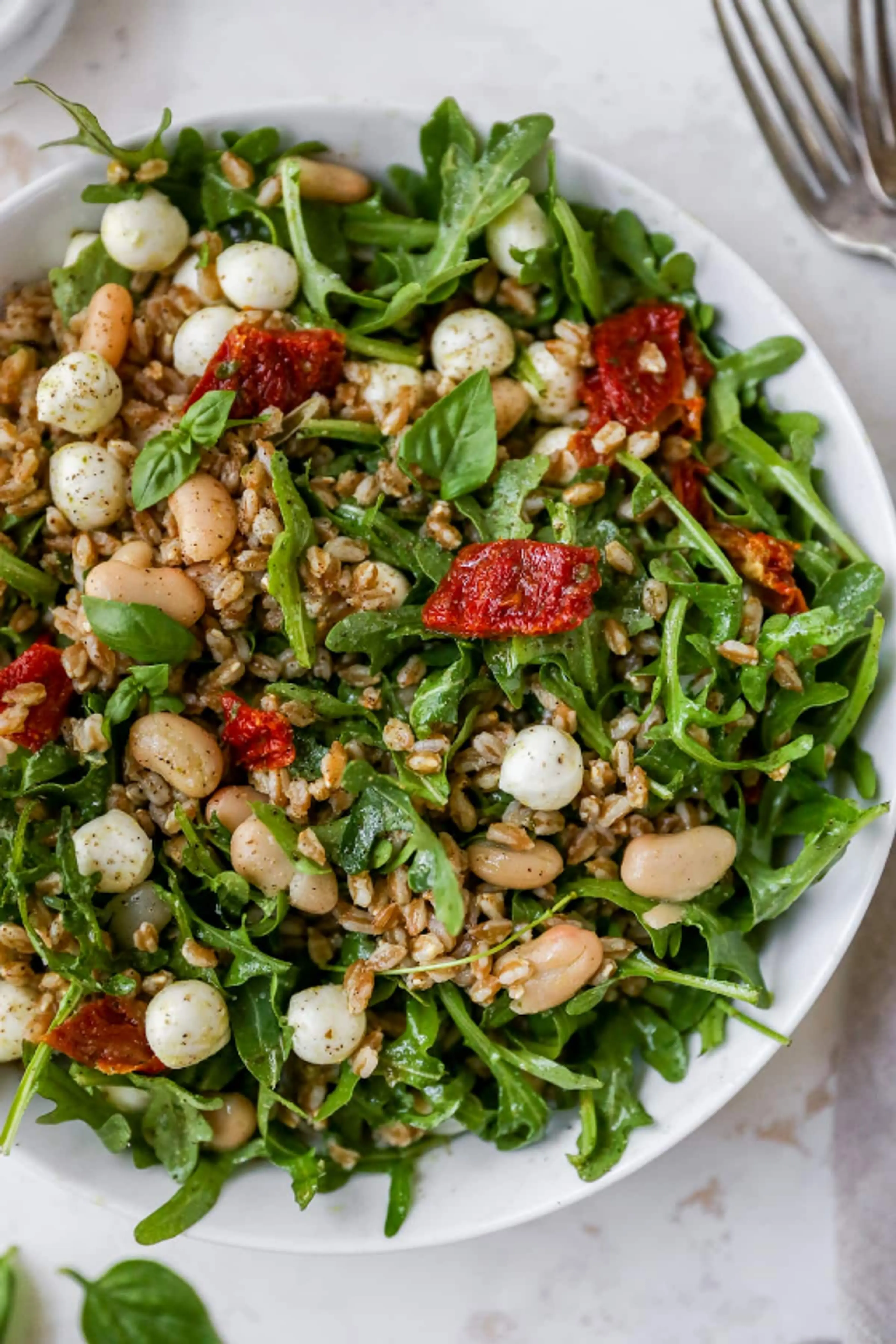 Farro Salad with Basil Vinaigrette