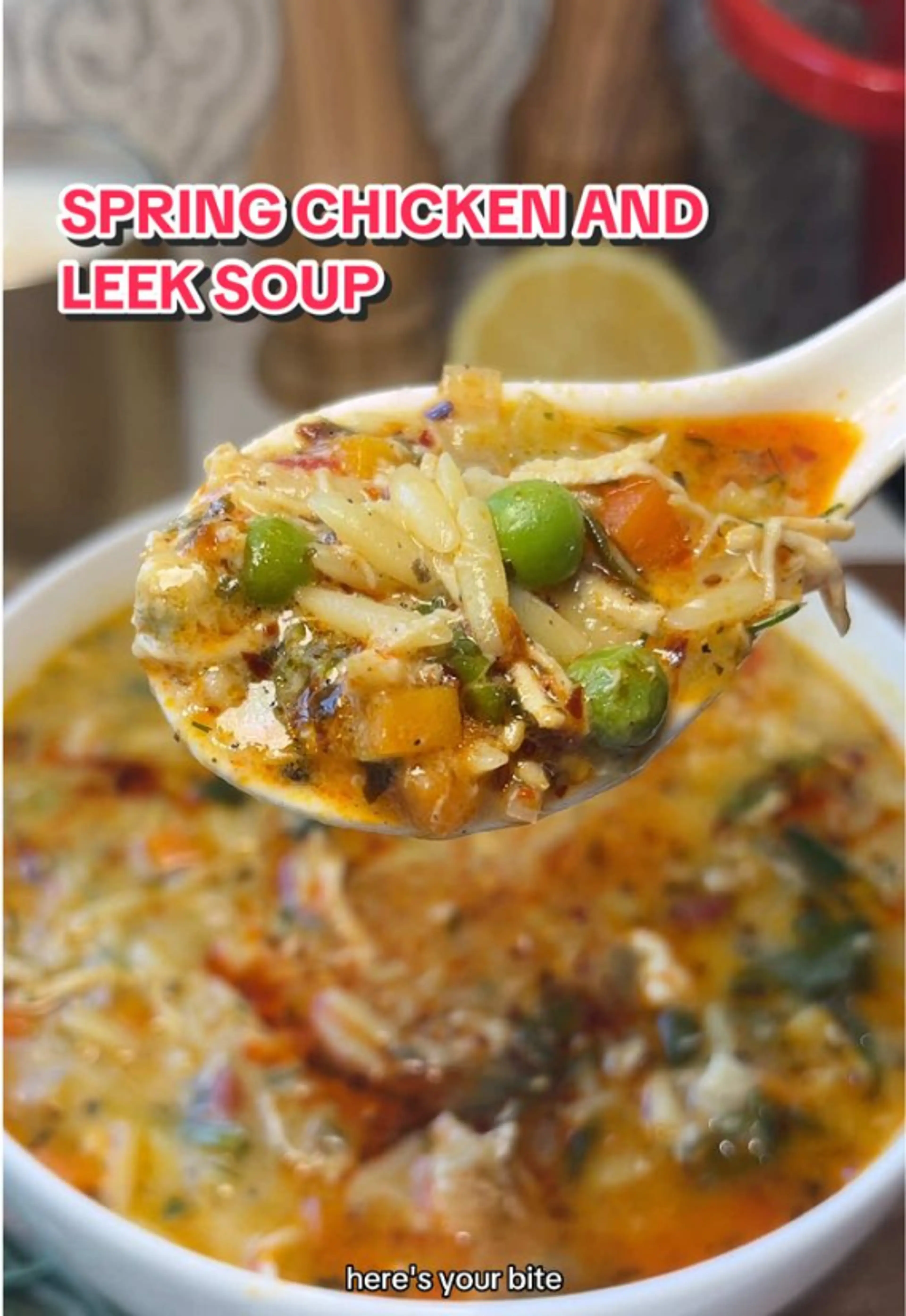 Spring Chicken and Leek Soup with Lemon, Fresh Herbs