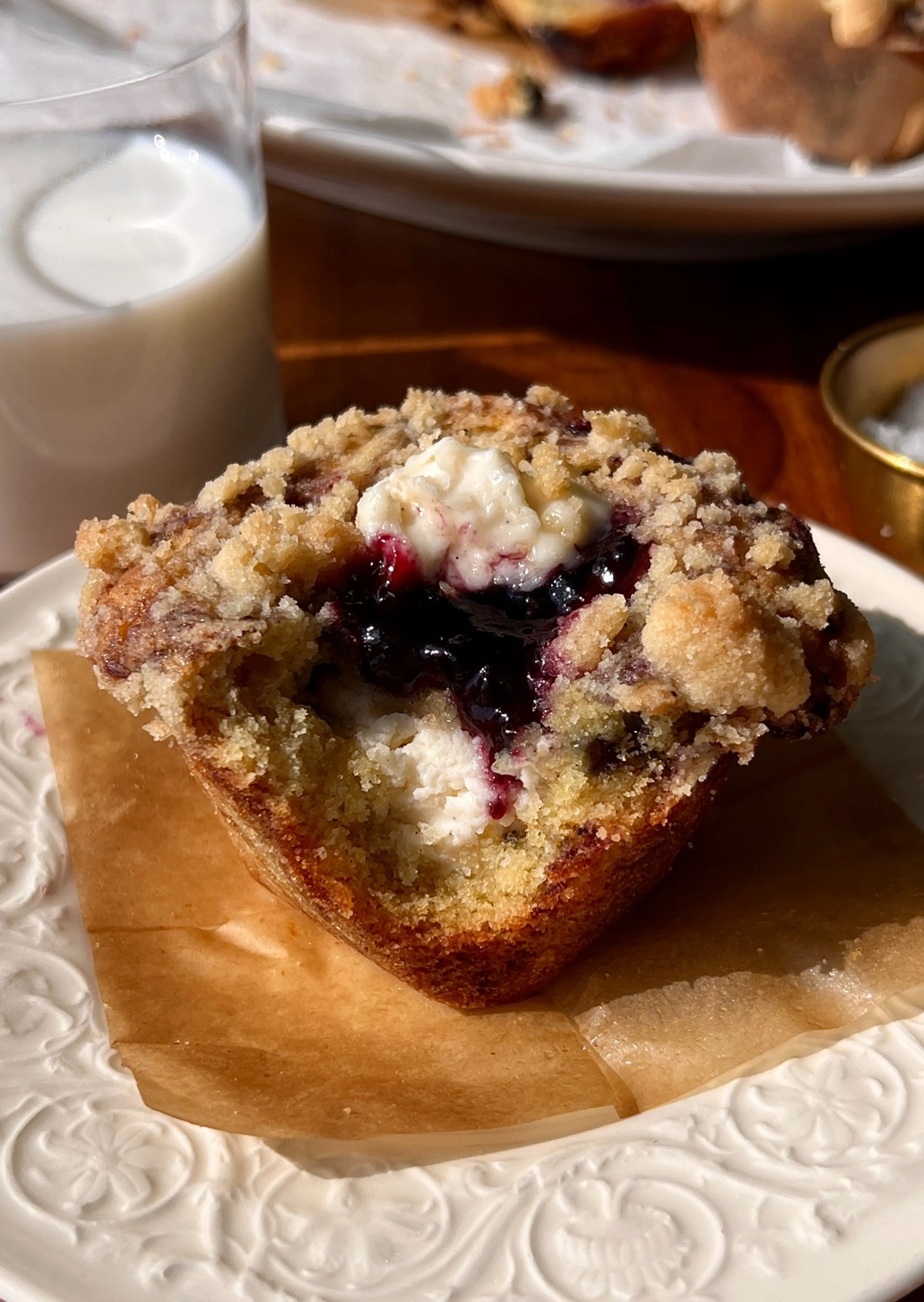 Blueberry Muffin Cheesecake Cookie Cups