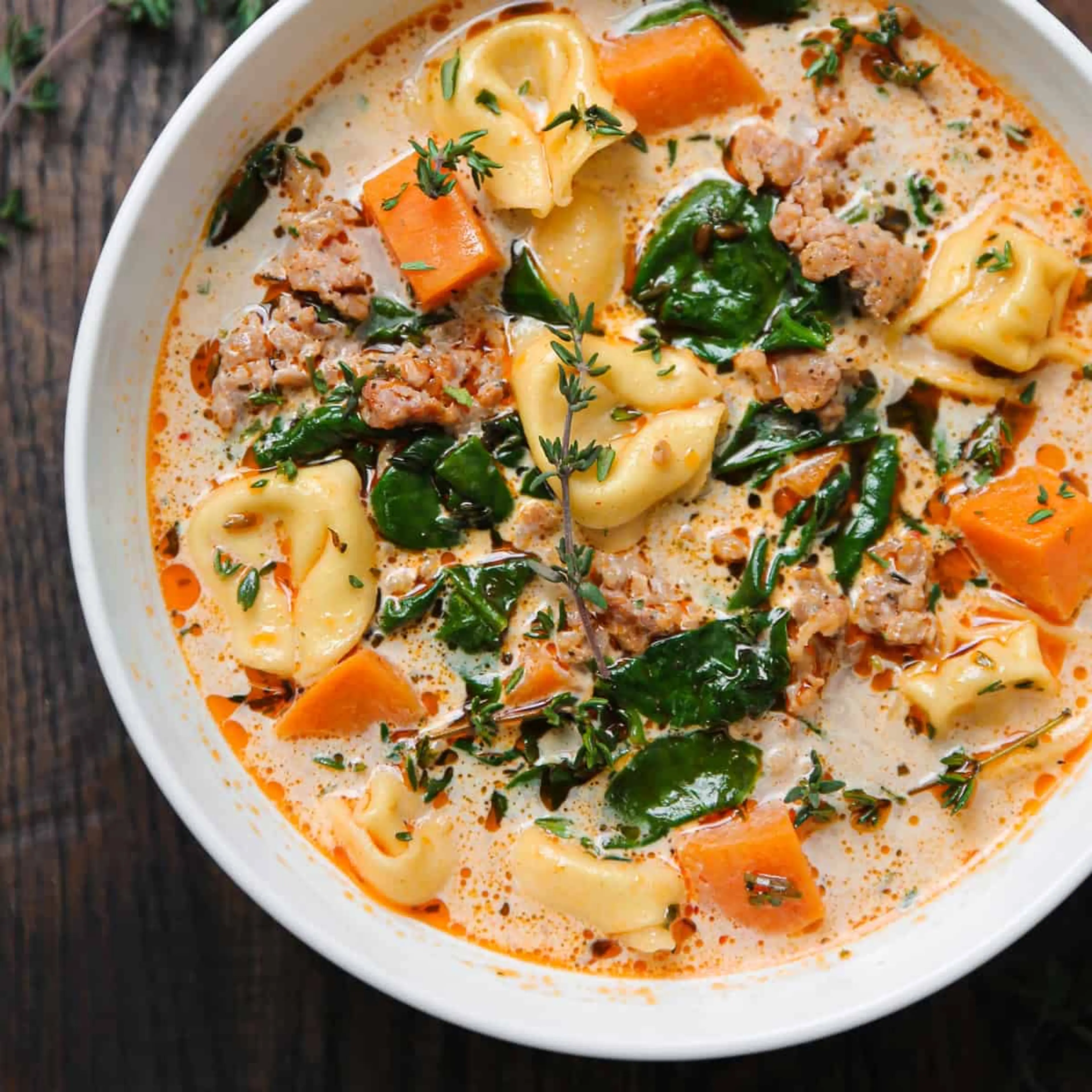 Creamy Sausage Tortellini Soup