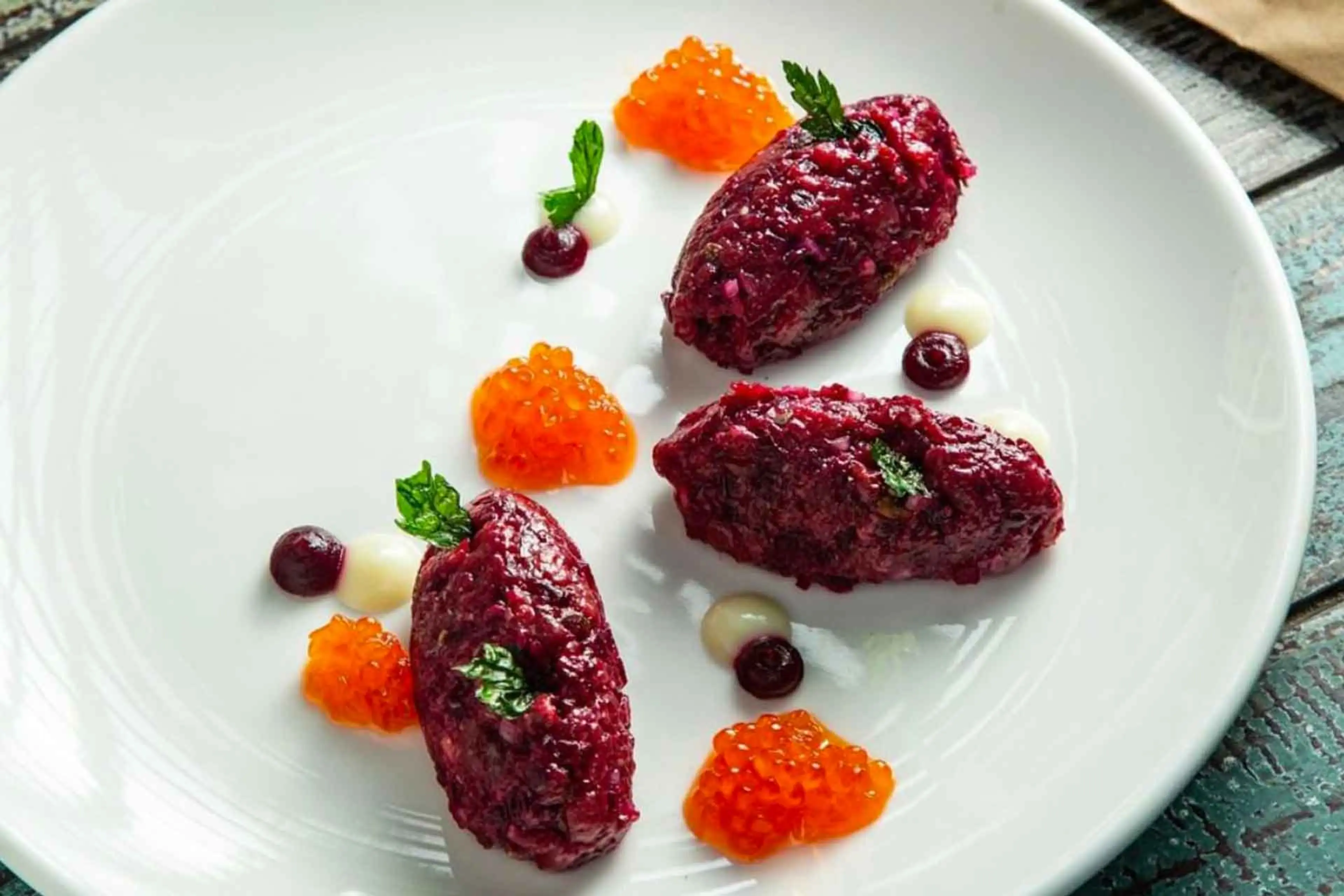 Beef and Beet Tartare by Andrea Marchesin