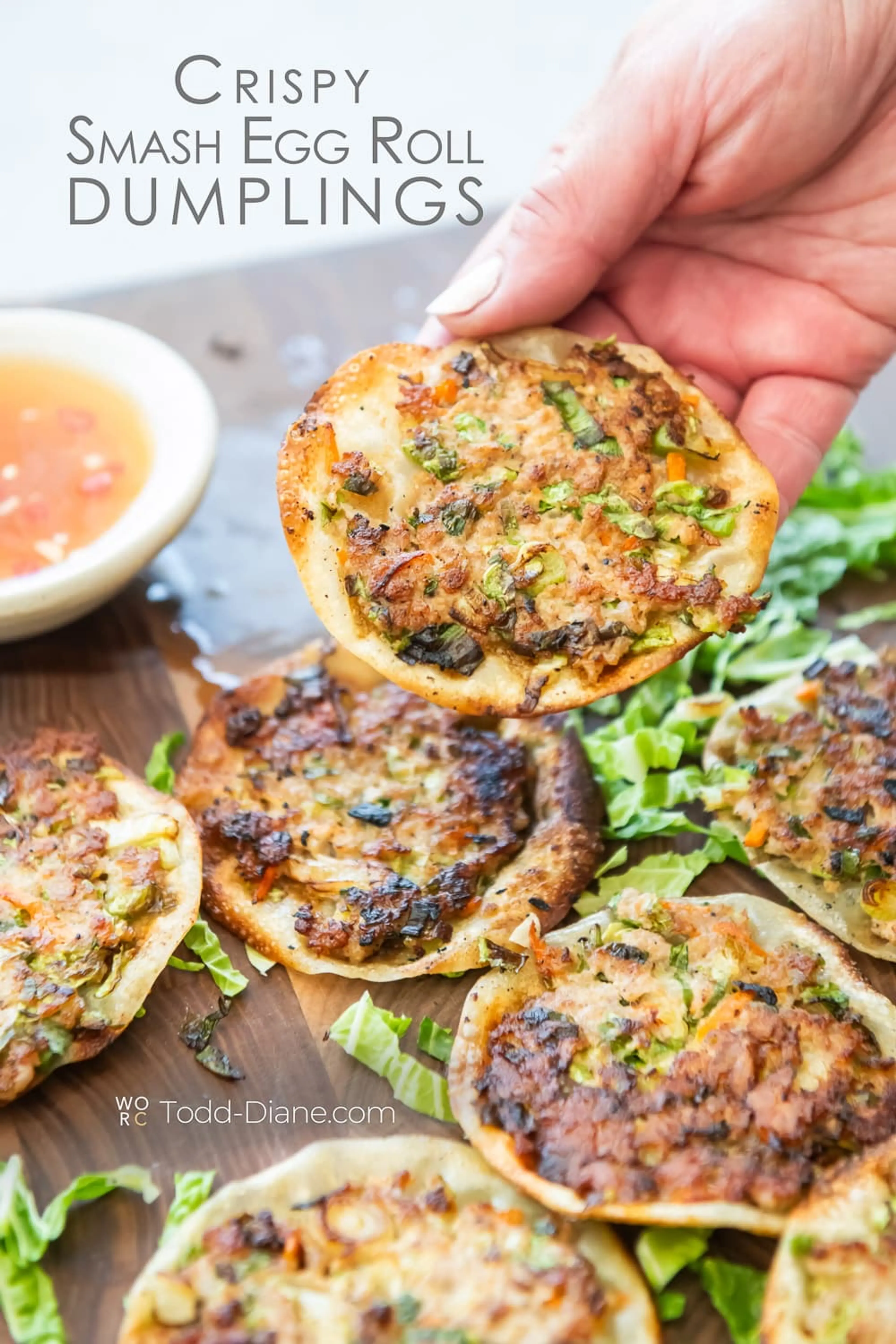 Crispy Smash Egg Roll Dumplings