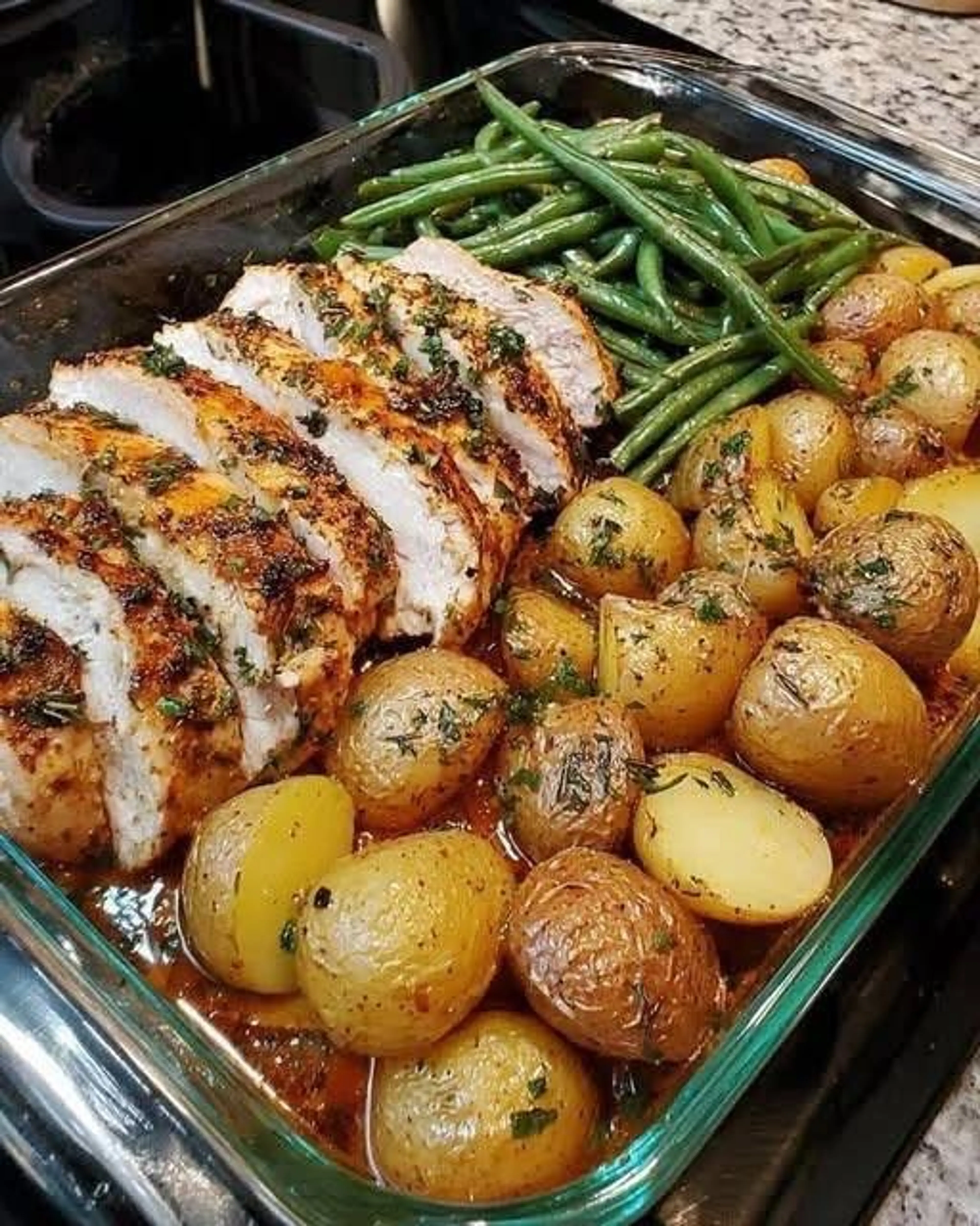 Herb Butter Chicken With Potato And Green Bean