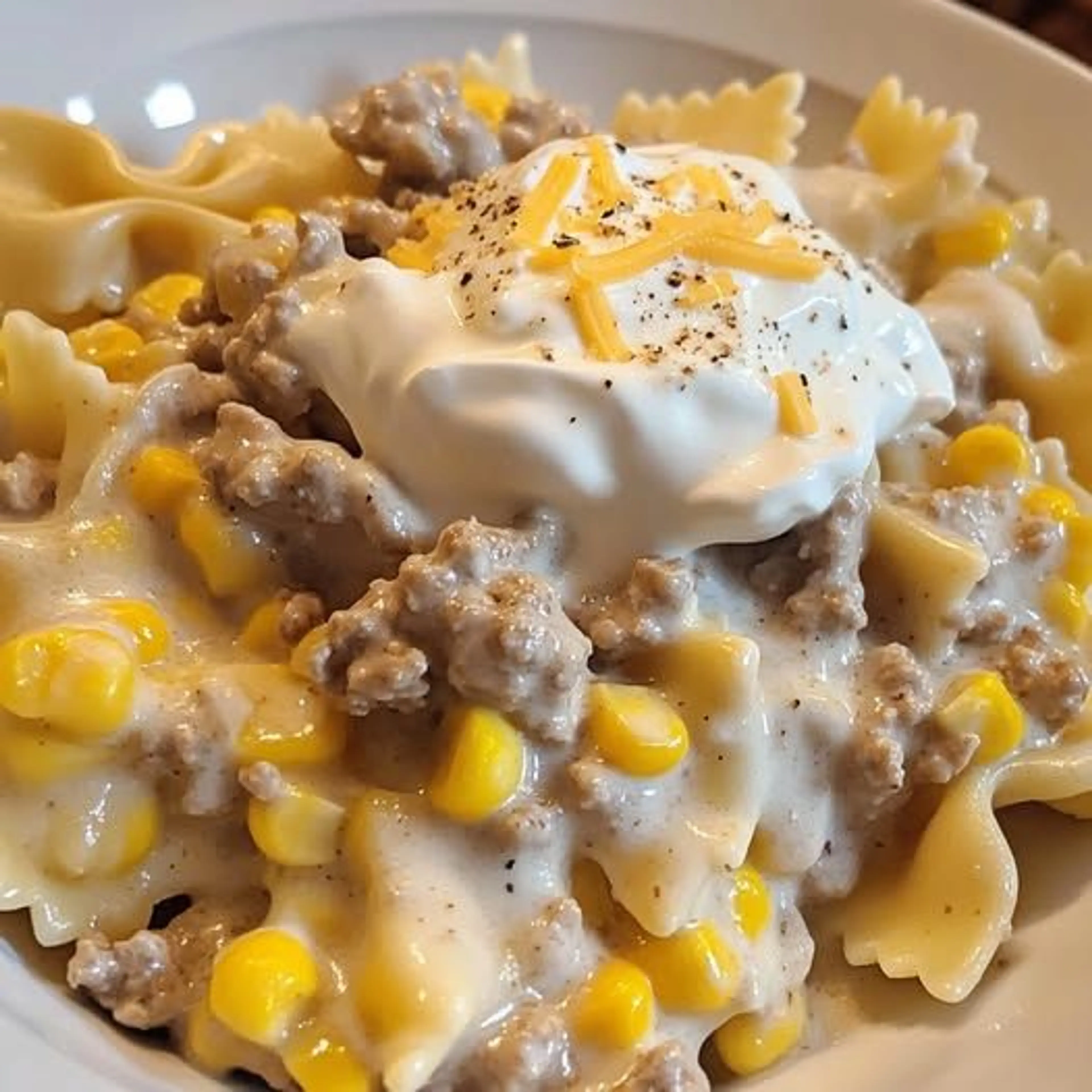 Creamy Ranch Beef and Corn Bowties