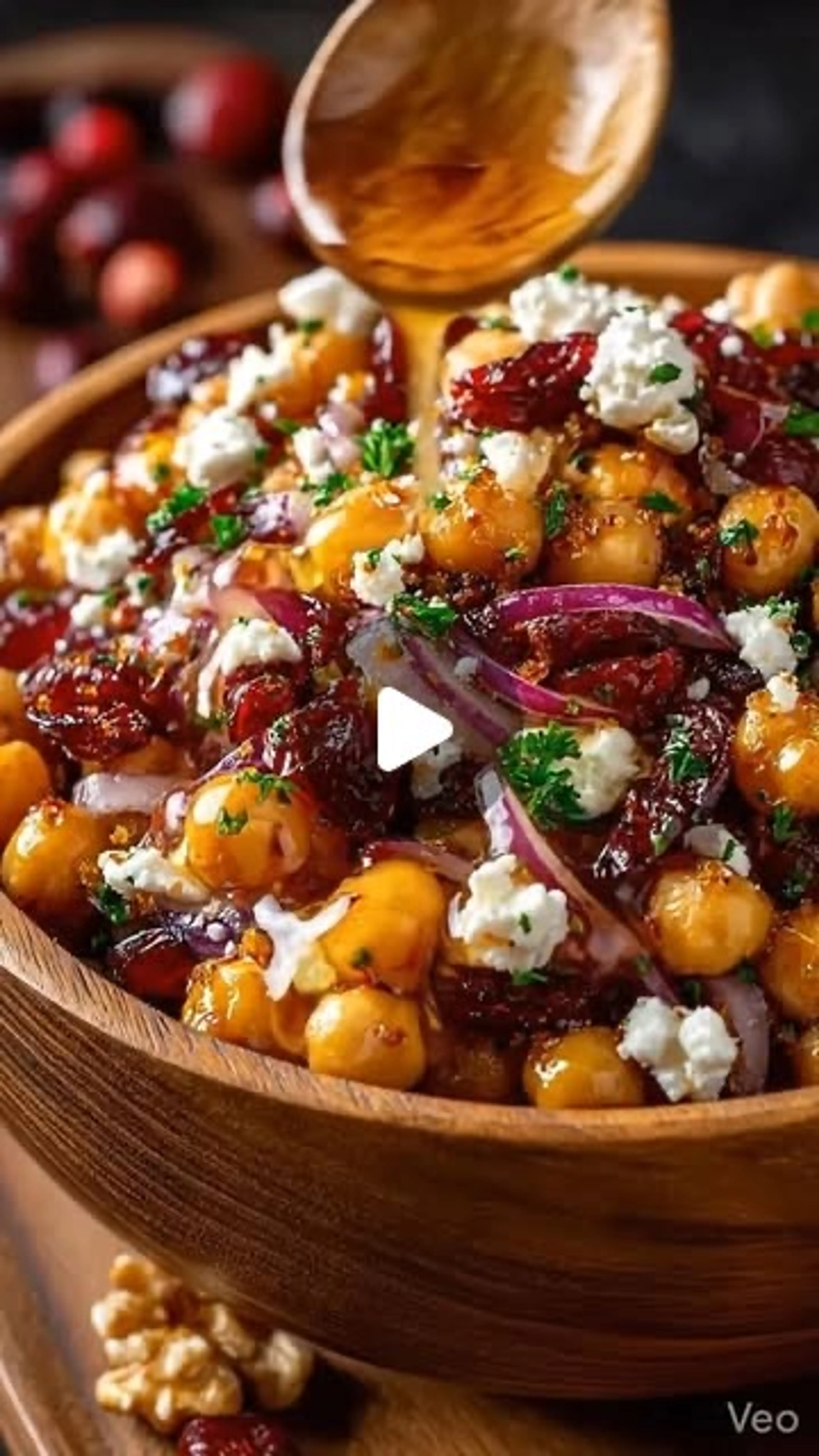 Cranberry Walnut Chickpea Salad with Orange Vinaigrette