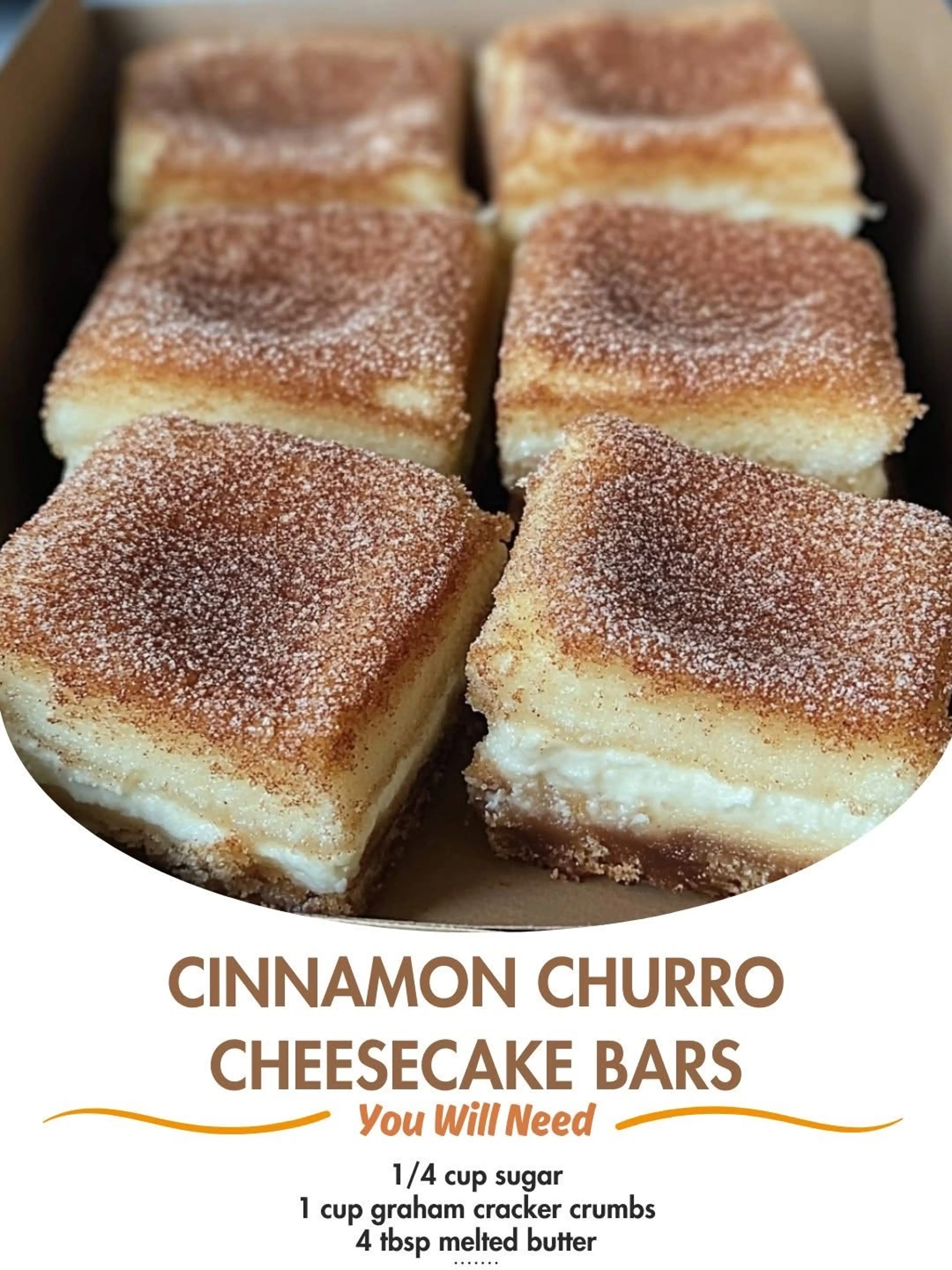 Cinnamon Churro Cheesecake Bar