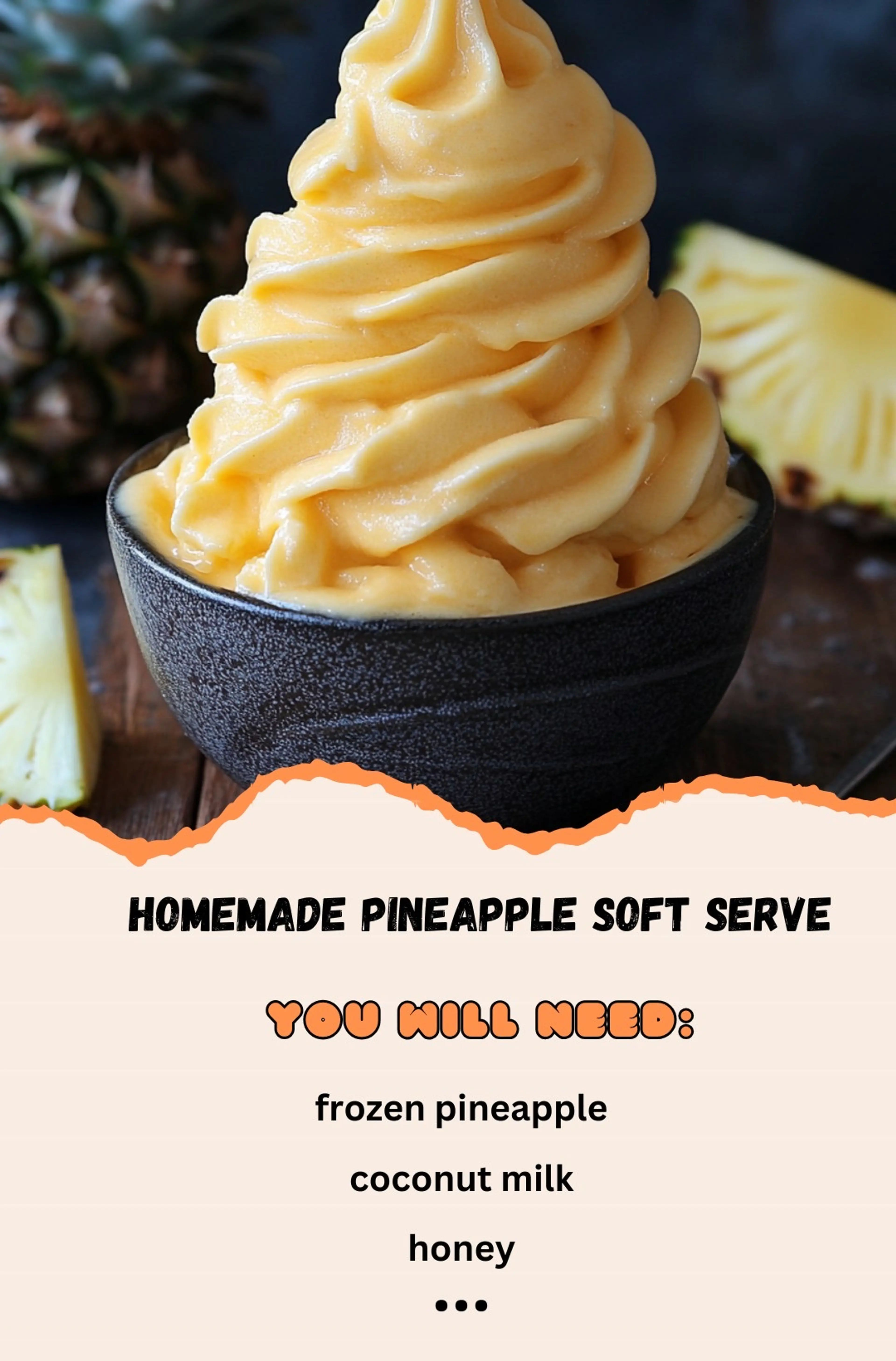 Homemade Pineapple Soft Serve