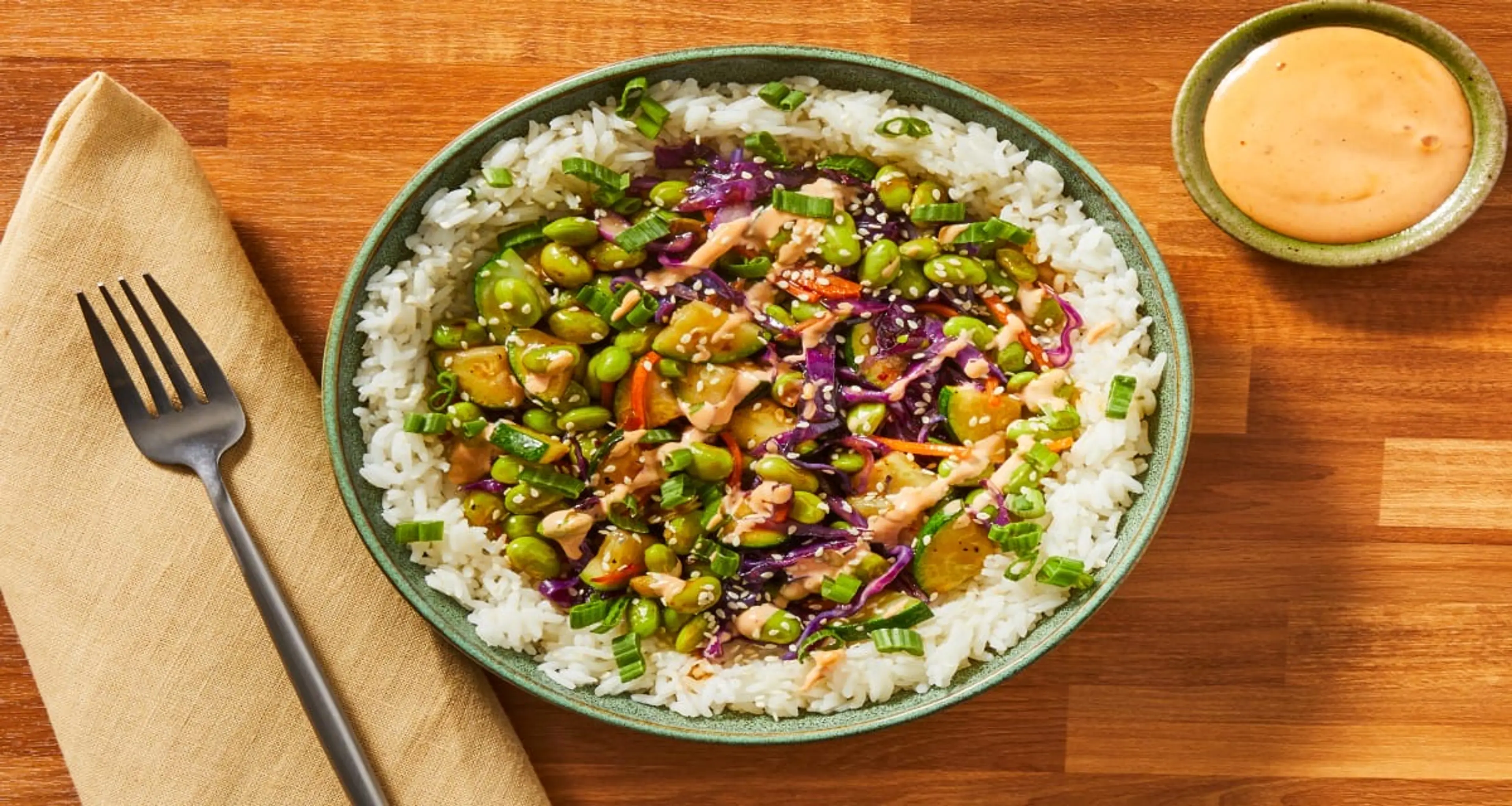 Edamame Stir-Fry w/ Gochujang Aioli