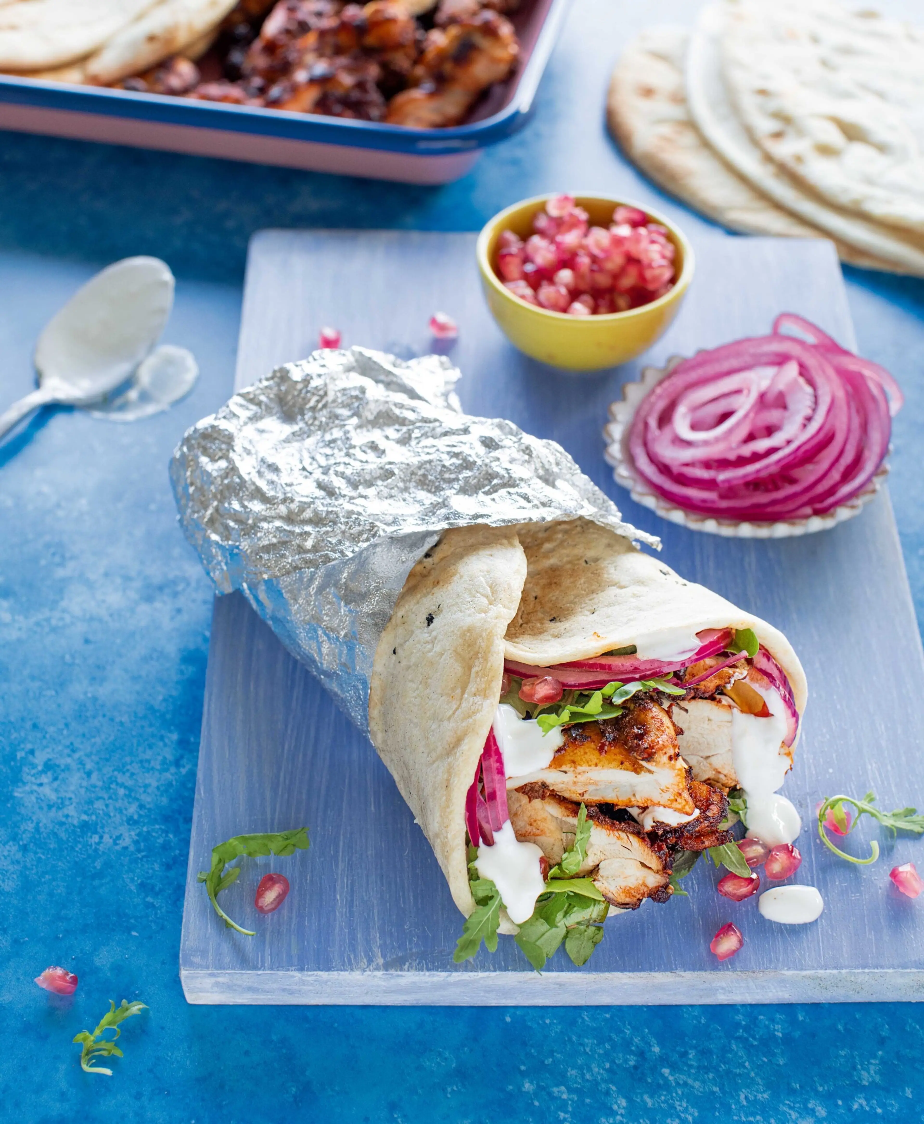 Air Fryer Harissa Chicken Gyros