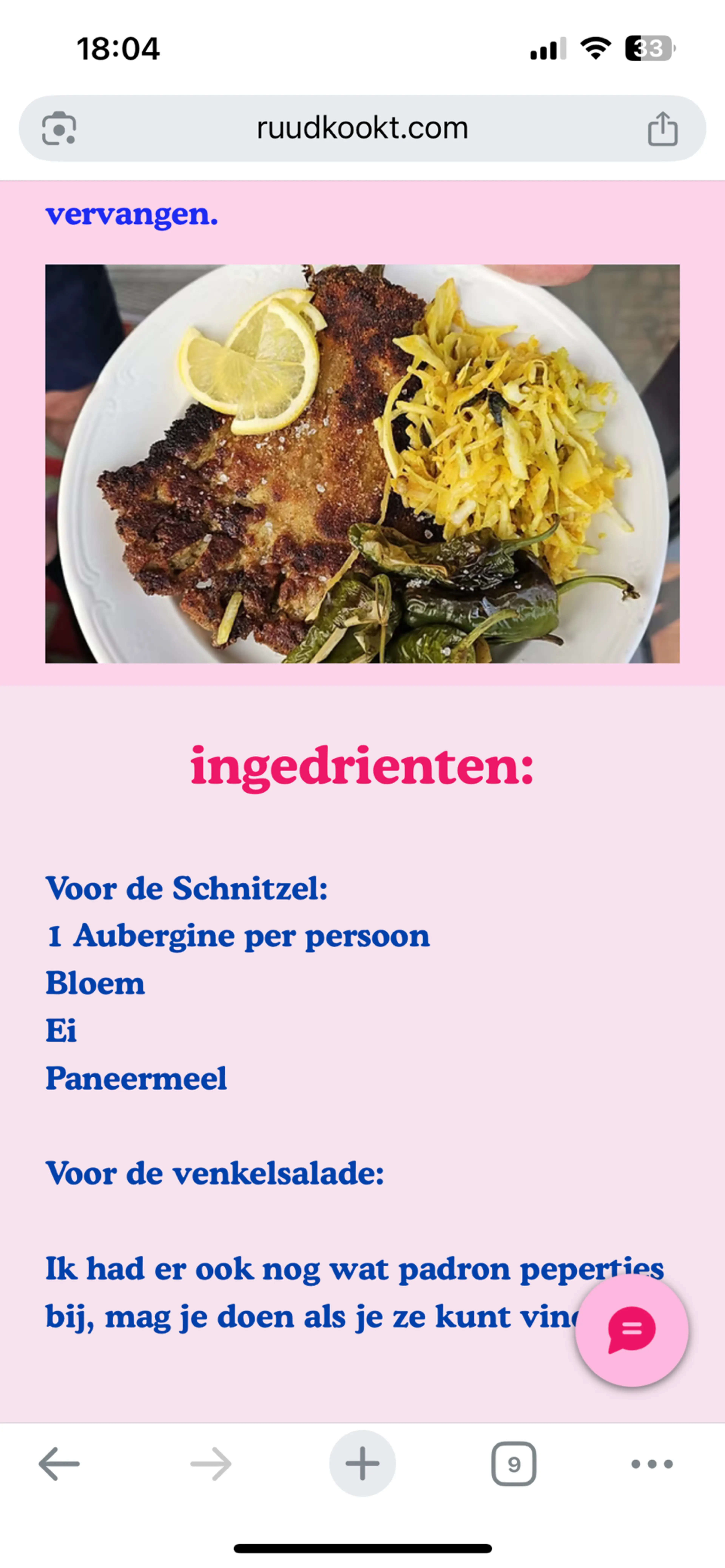 Aubergine Schnitzel Met Venkel Salade