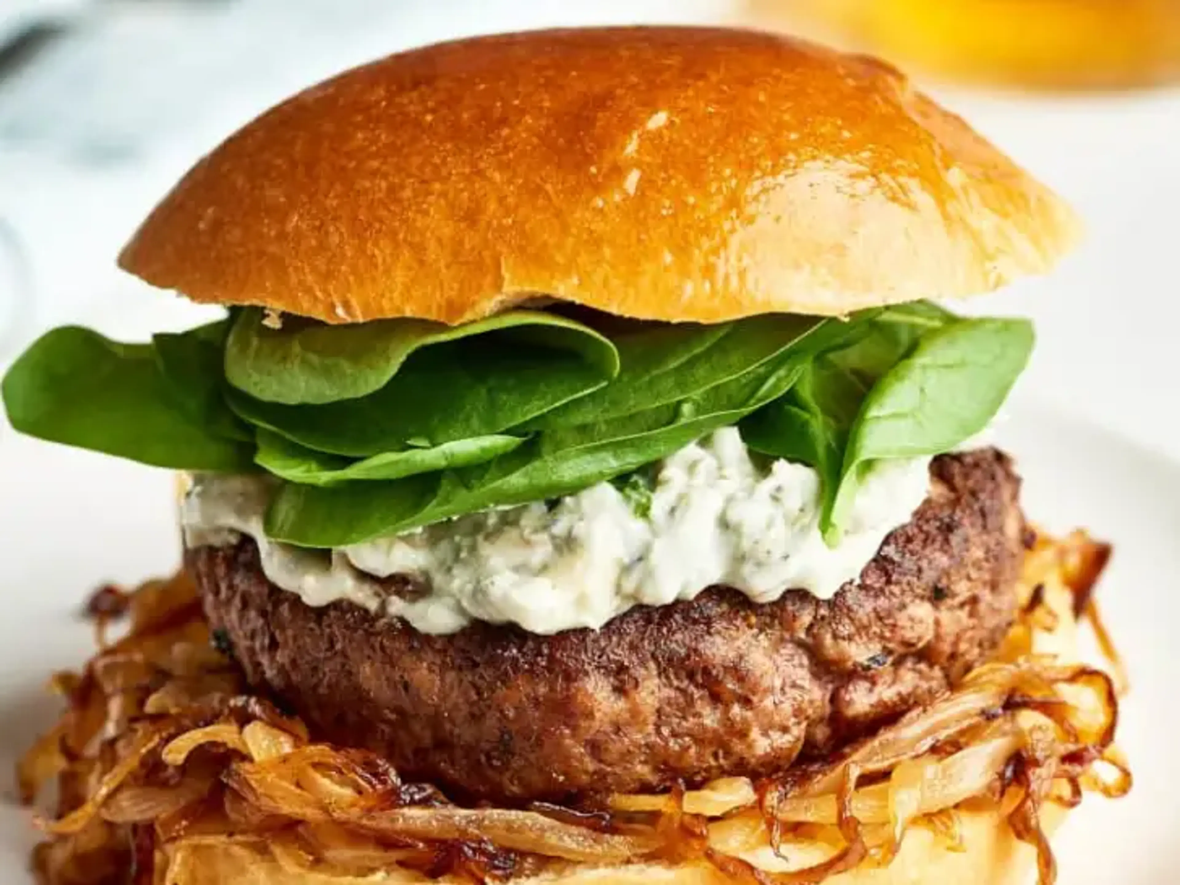 Spinach and Blue Cheese Burger