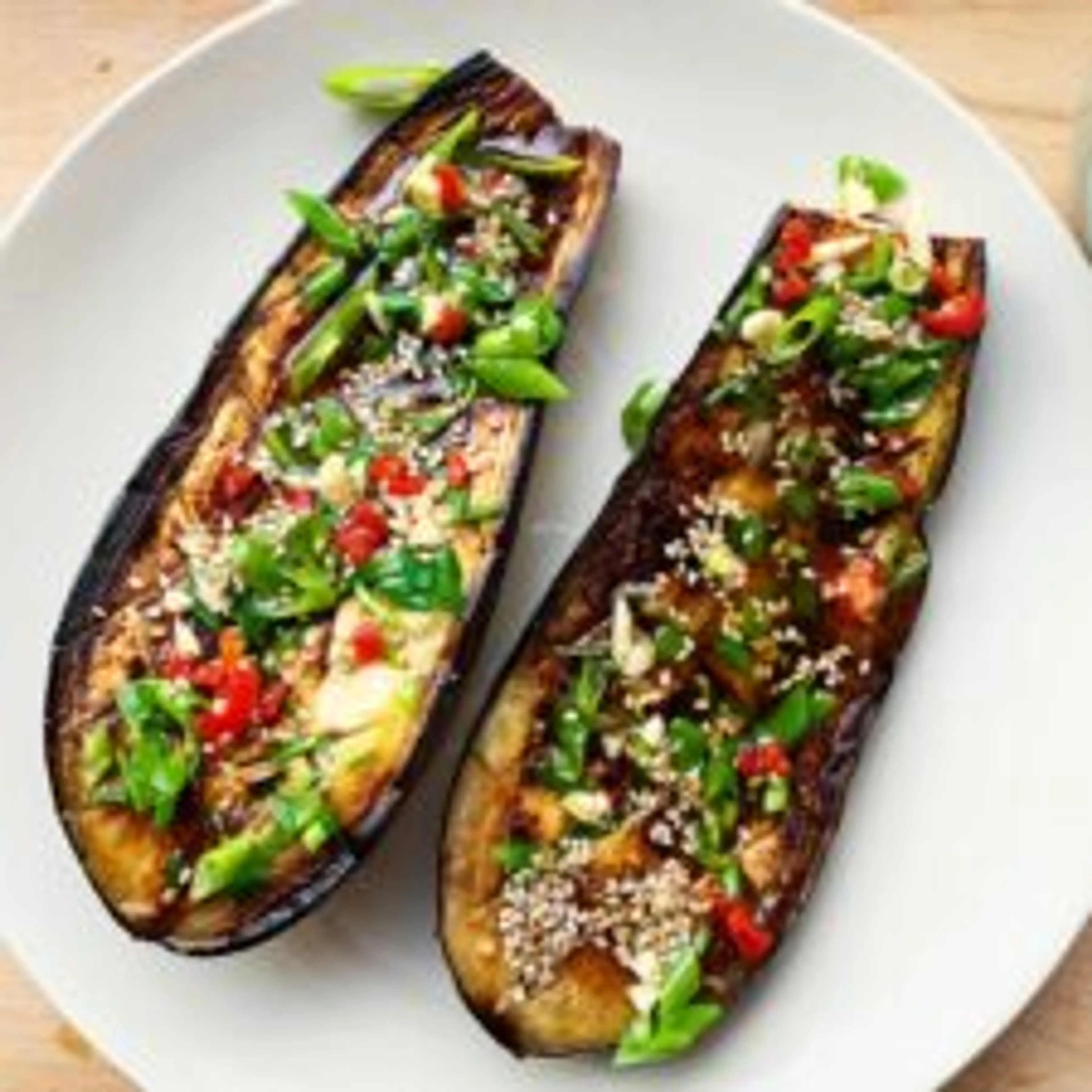 Vietnamese Grilled Eggplant with Scallion Oil