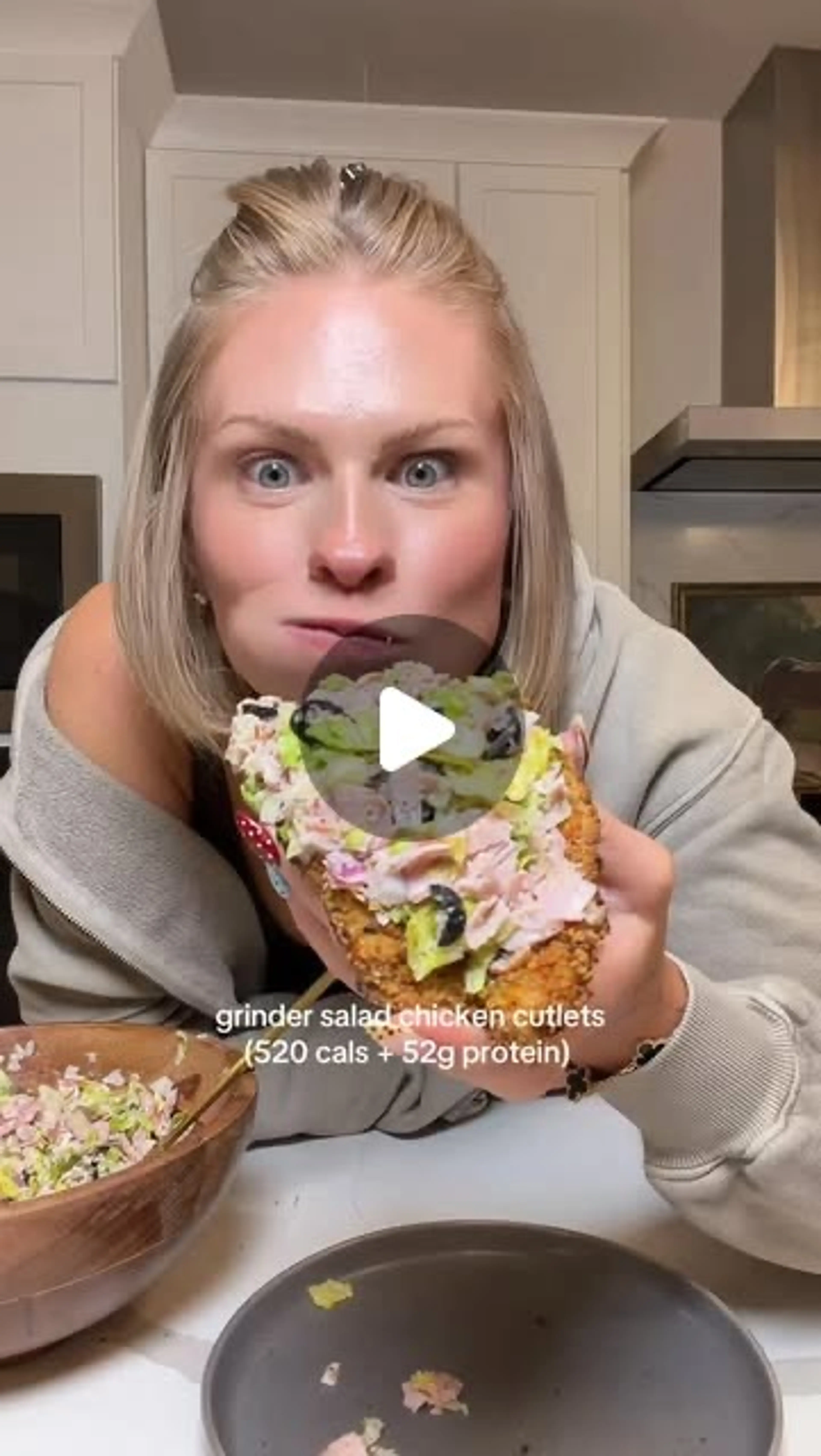Italian Grinder Salad Chicken Cutlets (520 Cals + 52g Protei