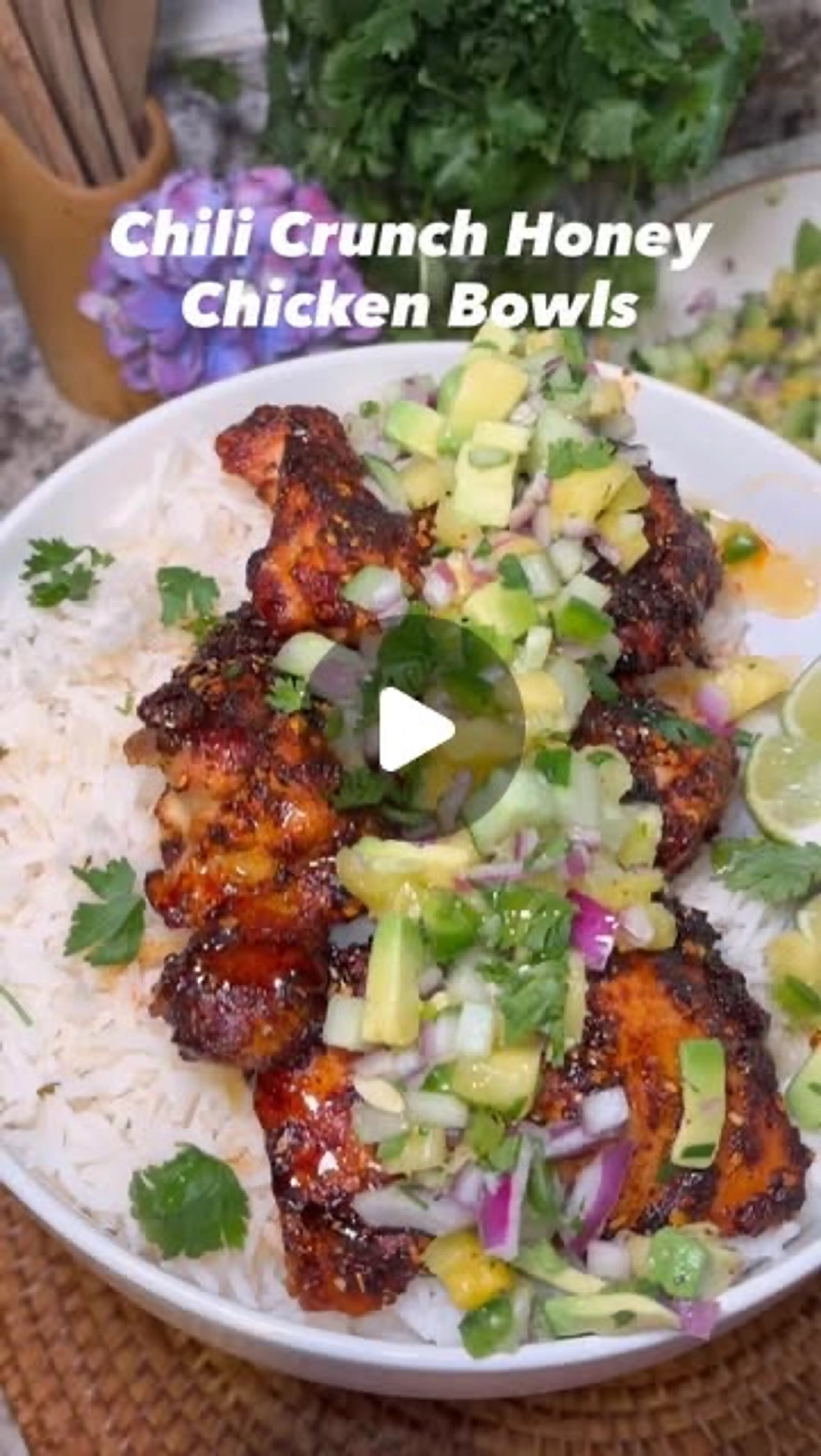 Chili Crunch Honey Chicken Bowl Recipe